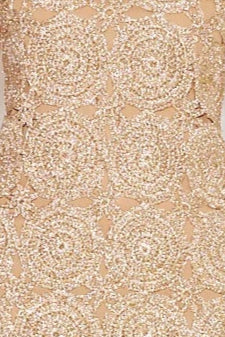 Hand-knit crochet Star Gold Lurex Beep Beep Dress