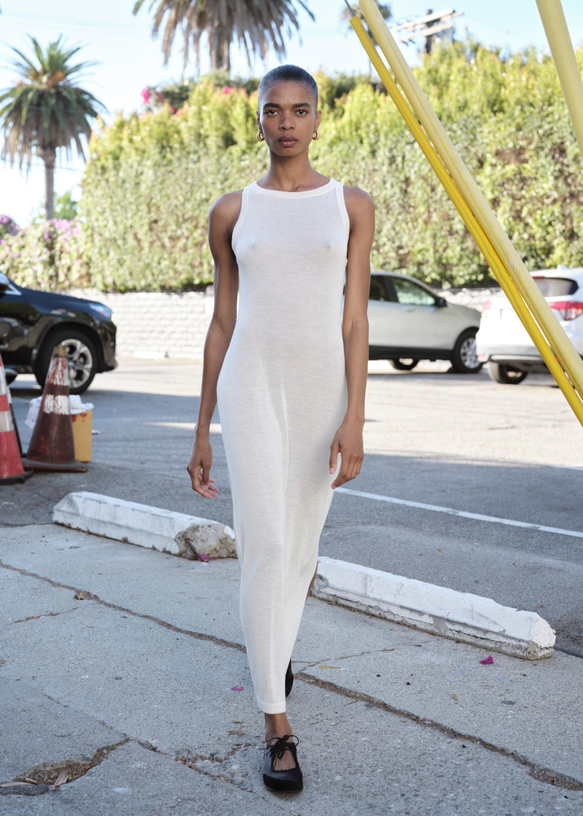The Feather White Cashmere Summer Dress