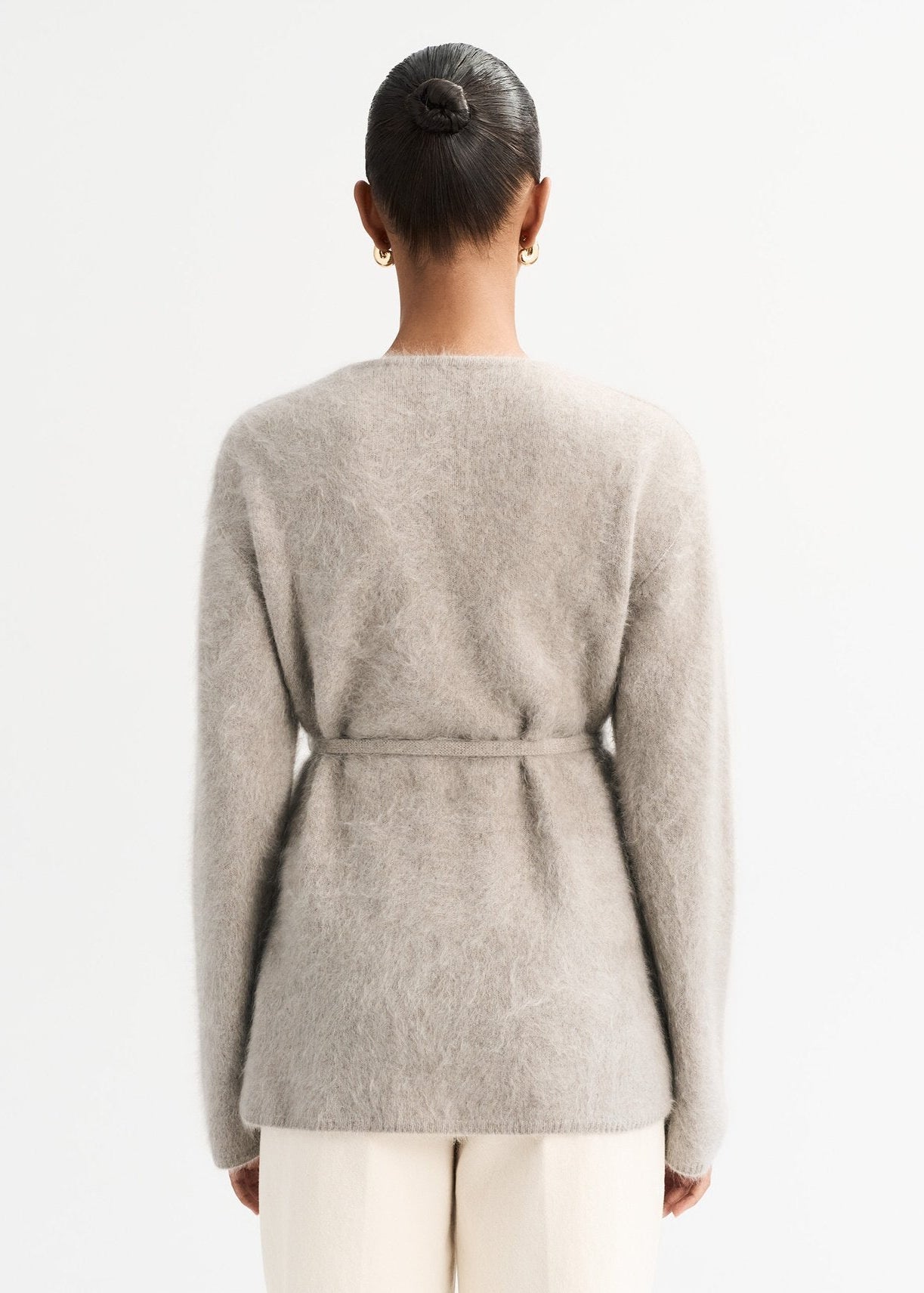 Greige Brushed Cashmere Cardigan