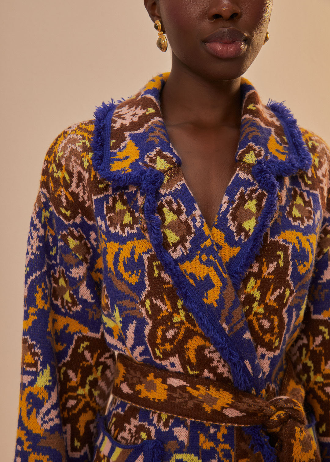 Glam Tapestry Knit Blazer