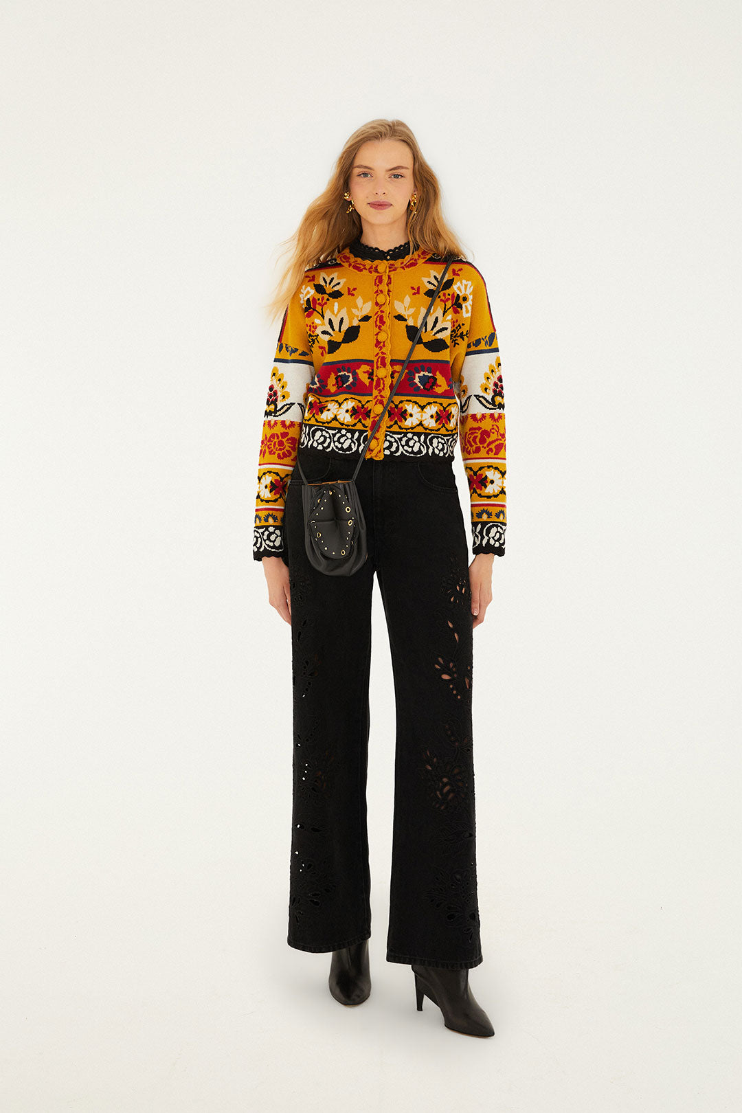 FOLK STITCHED KNIT CARDIGAN