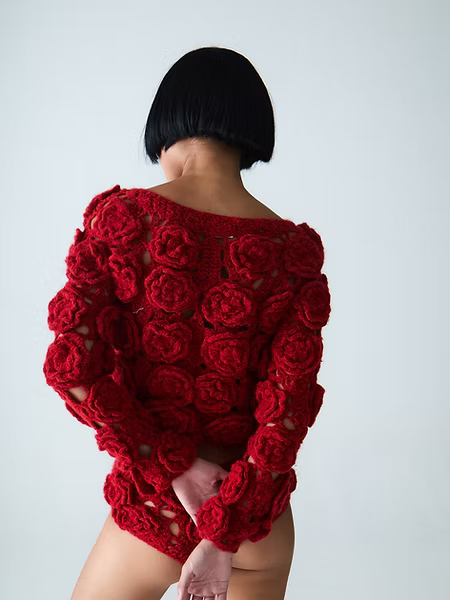 Eider Alpaca Hand-Crochet Cardigan