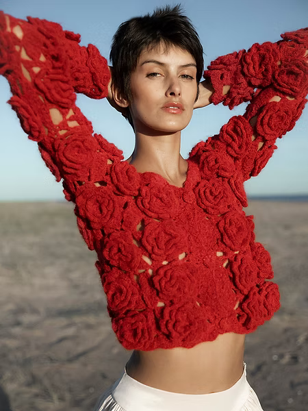 Eider Alpaca Hand-Crochet Cardigan