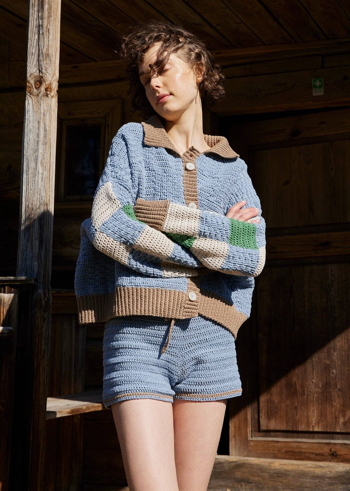 Fantasy Blue Hand-Knit Prietema Jacket