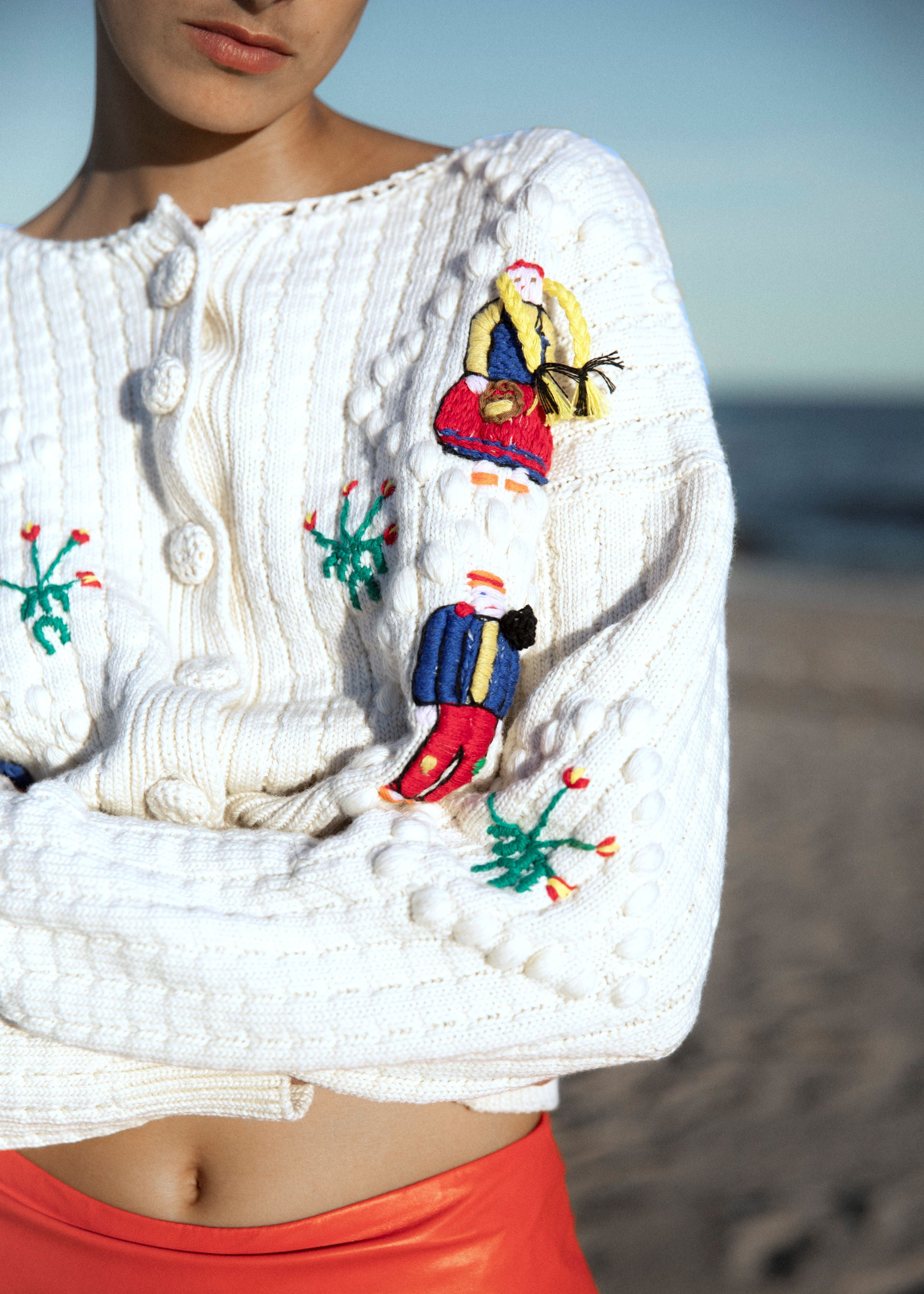 Halima Merino Hand-Embroidered Cardigan