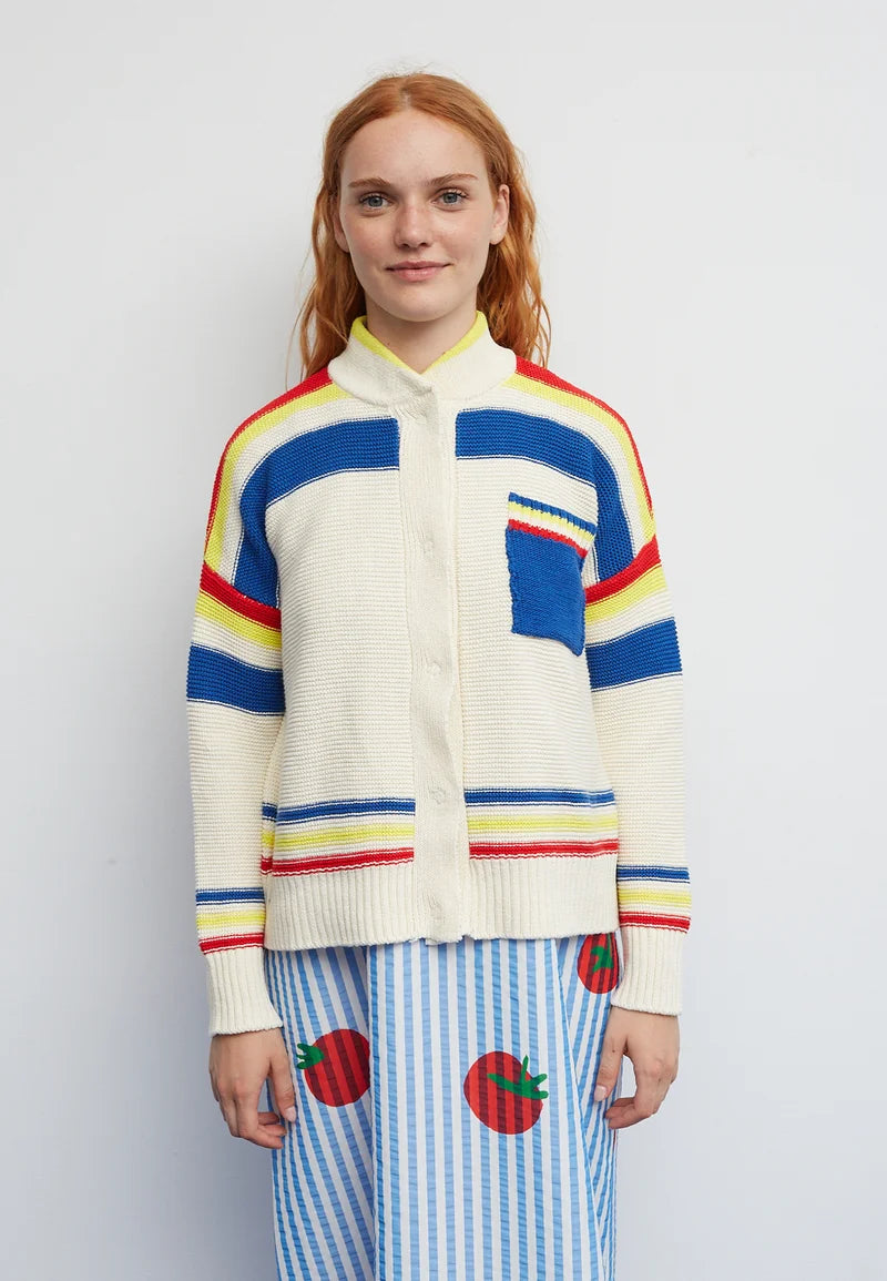 Dr Bloom Ecru Jersey Tennis Cardigan