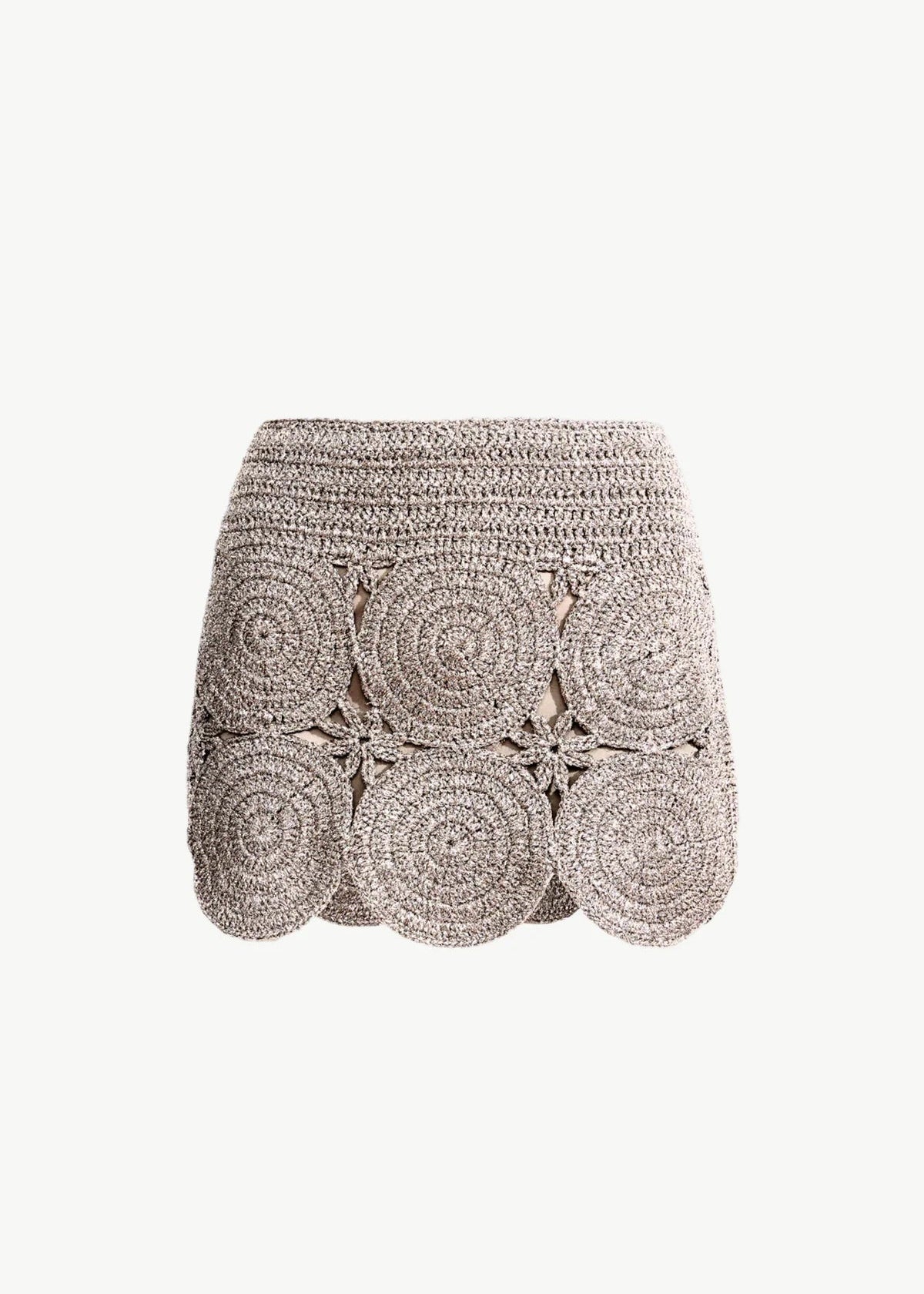 Hand-crochet Satellite Silver Beep Beep Mini Skirt