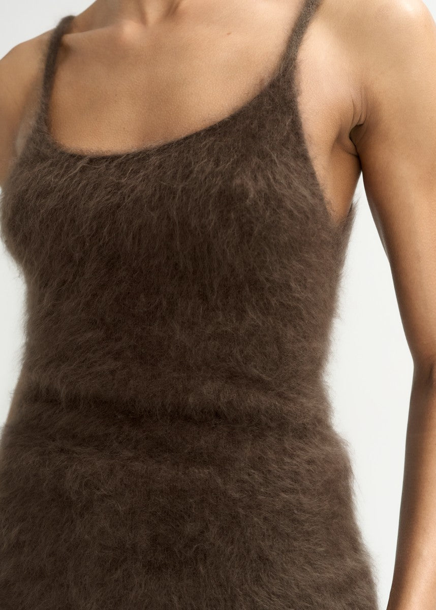 Mocha Brushed Cashmere Singlet