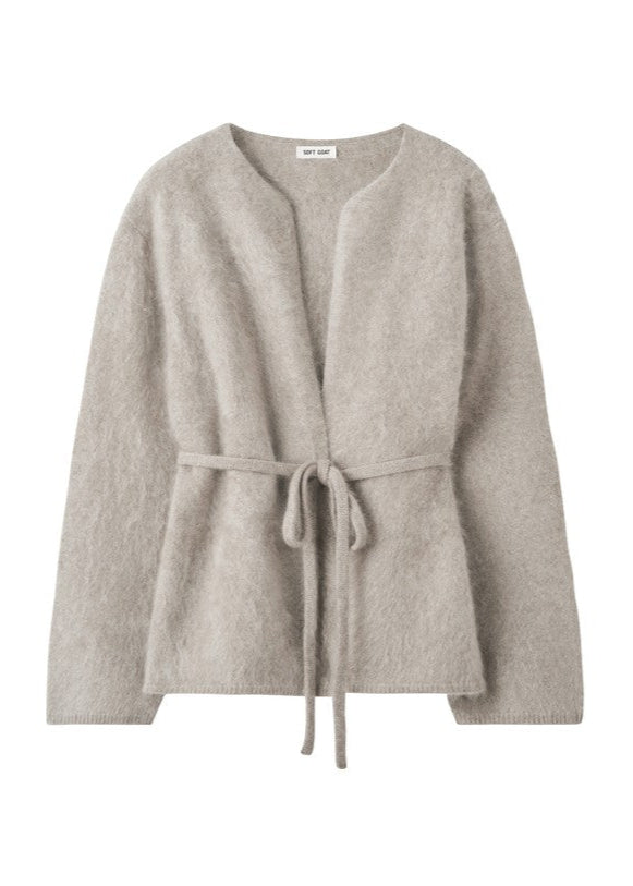 Greige Brushed Cashmere Cardigan