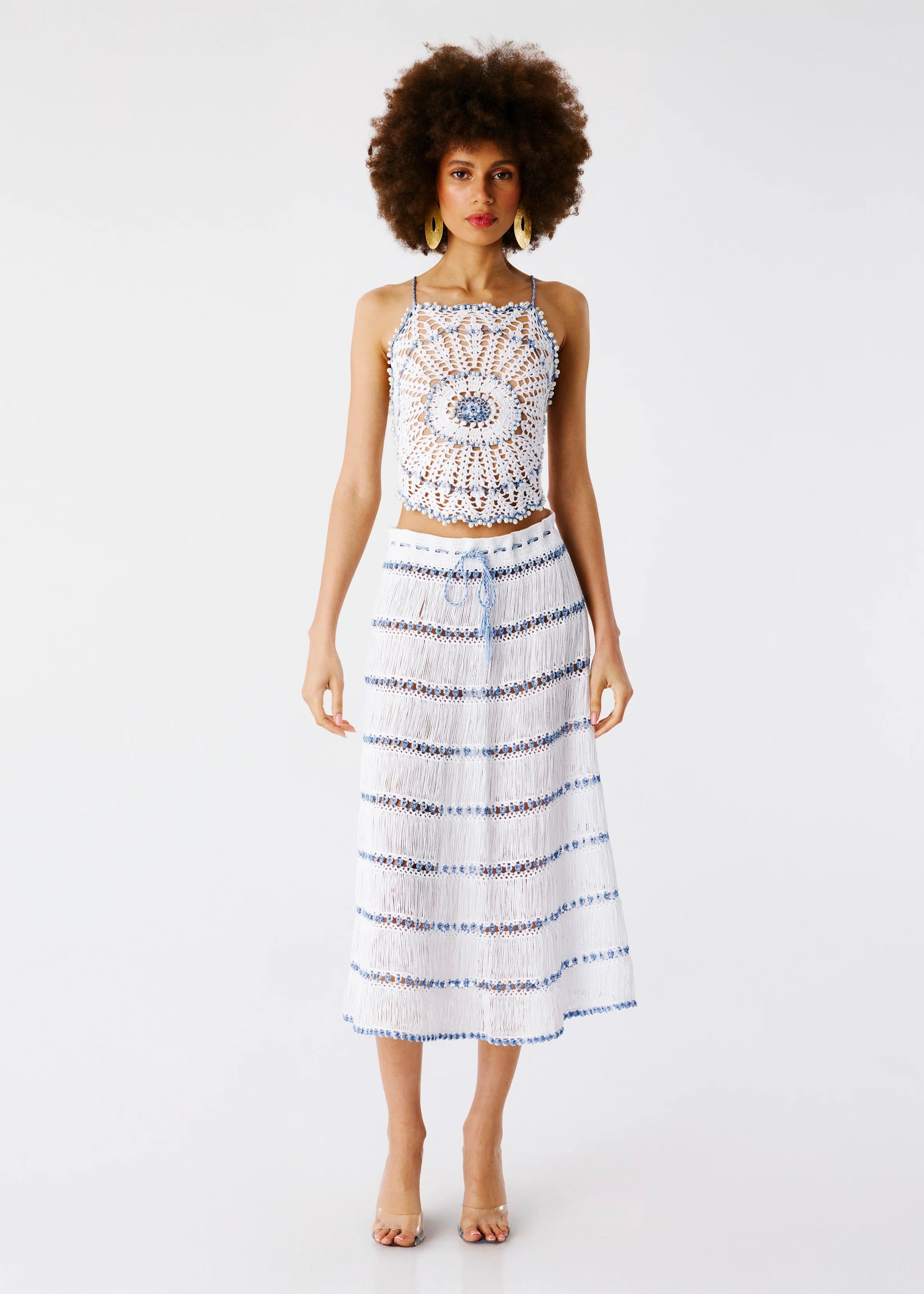 Mans Hand-Crocheted Pearl Top