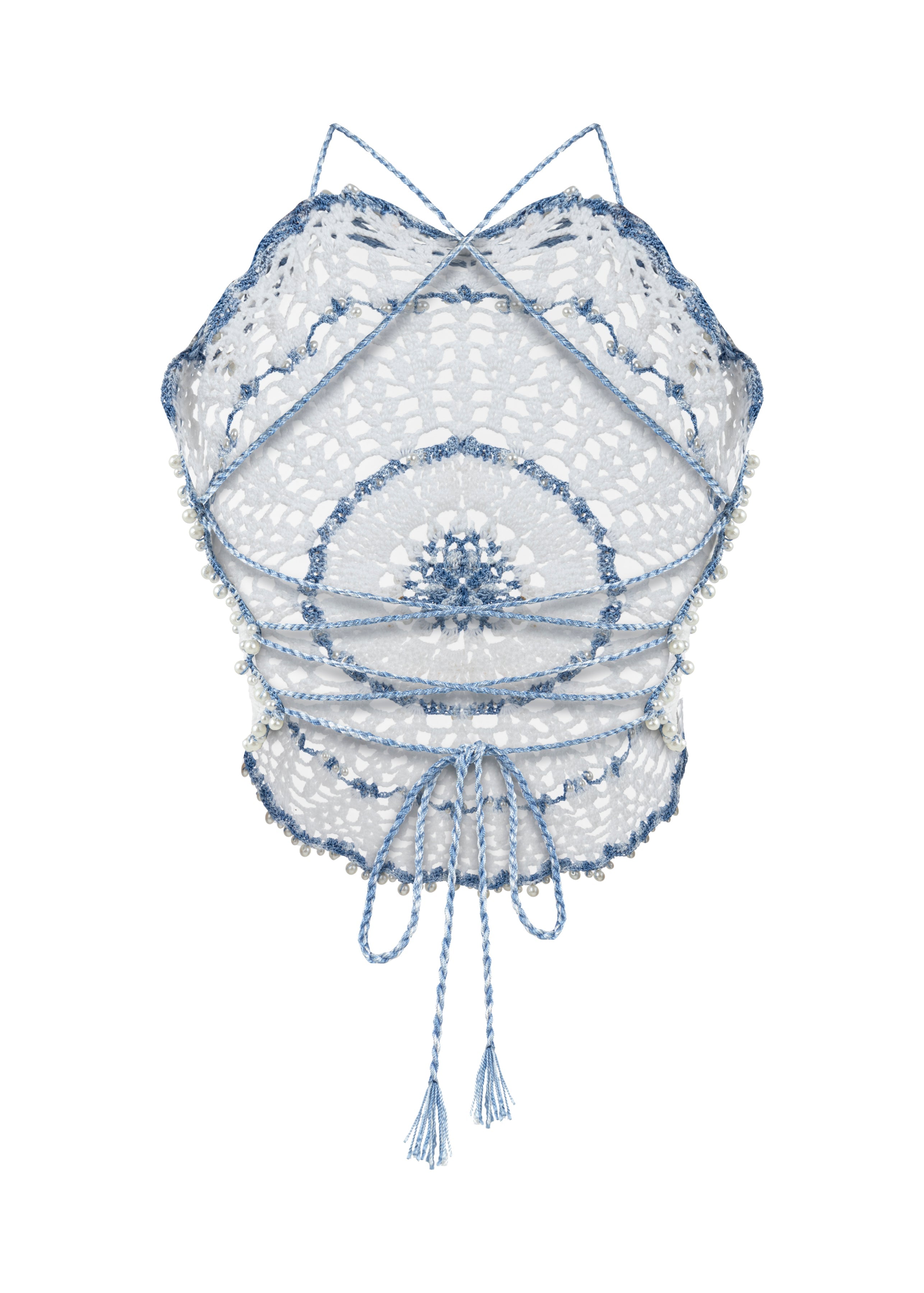 Mans Hand-Crocheted Pearl Top