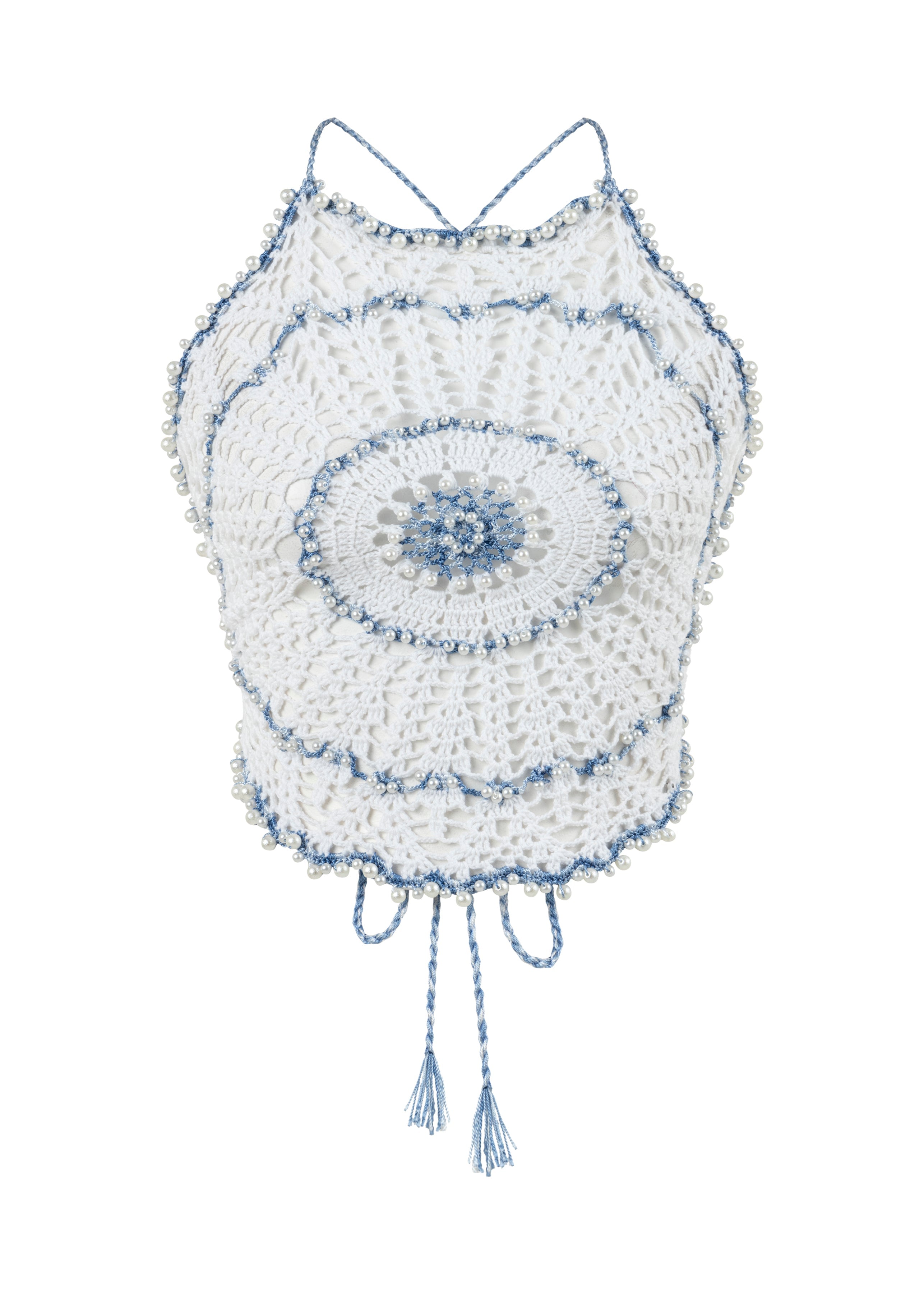 Mans Hand-Crocheted Pearl Top