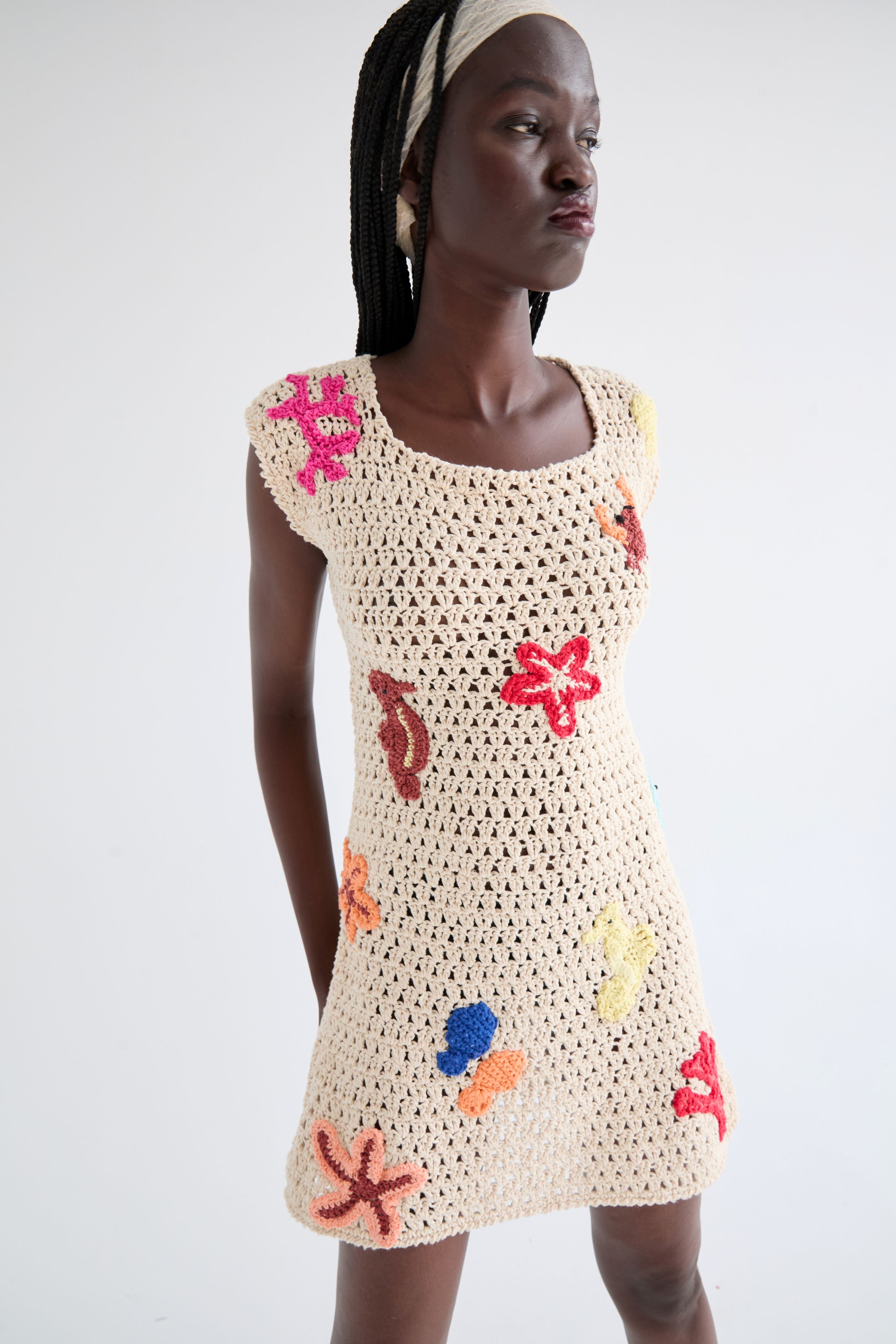 Naroa Hand-Crochet Mini Dress
