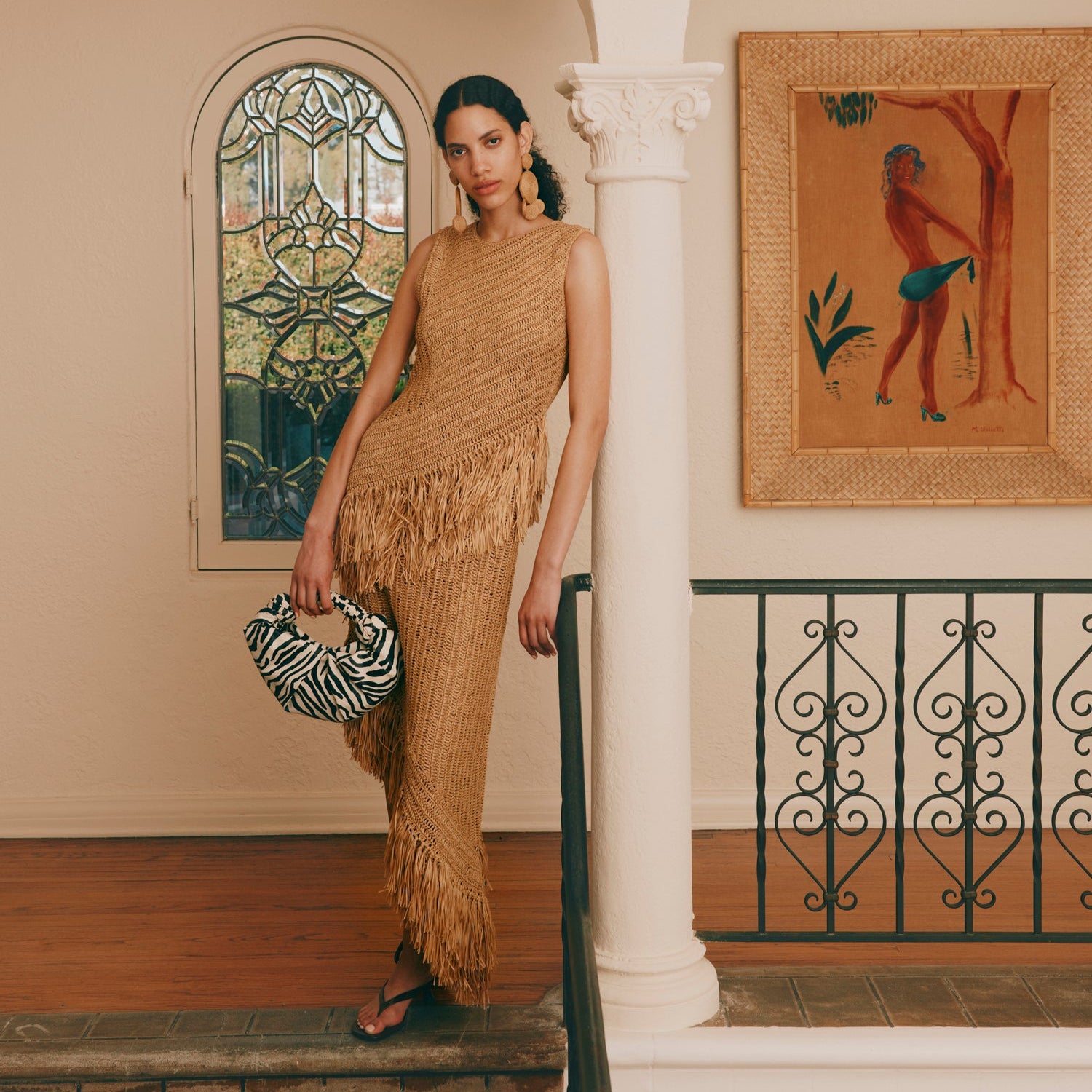 slim fit dress slacks Golden Heart Crochet Lurex Maxi Dress main image 1