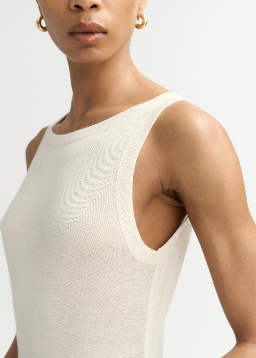 The Feather White Cashmere Summer Dress