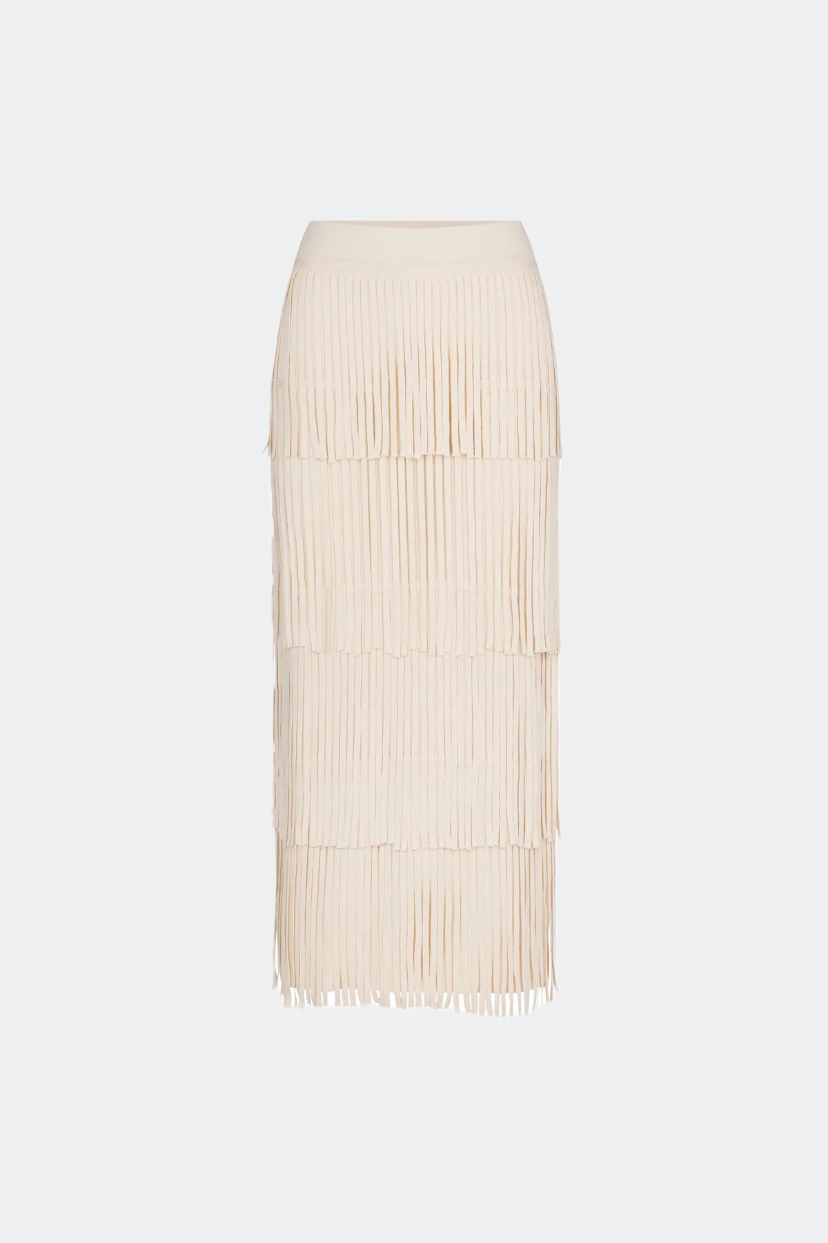 Za Za Ivory Knit Fringe Skirt