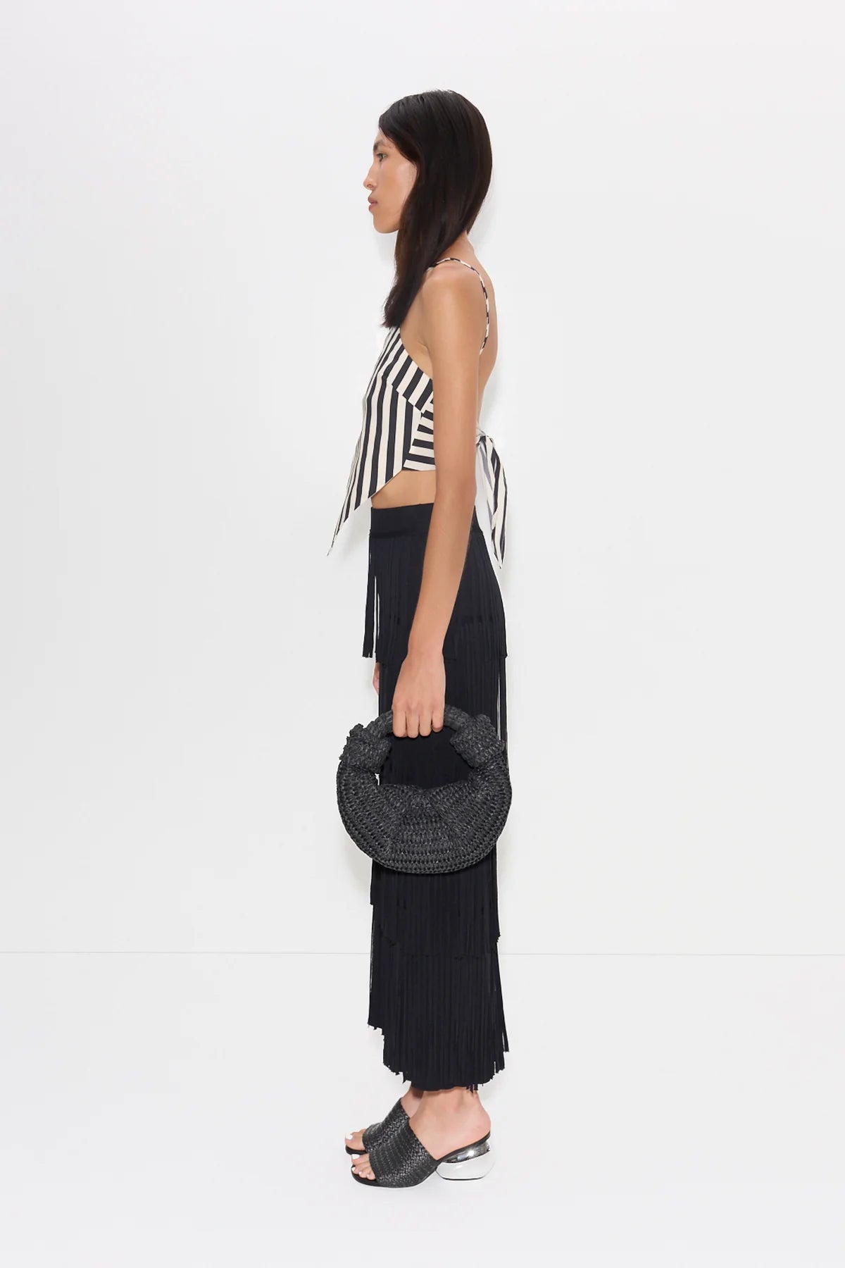 Za Za Black Knit Fringe Skirt