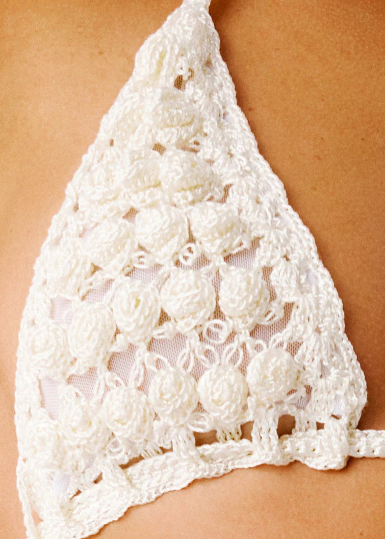 Ivory Zenna Hand-Crocheted Bikini Set