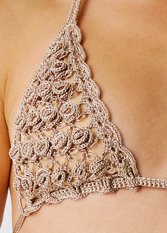 Bronze Zenna Hand-Crocheted Bikini Set
