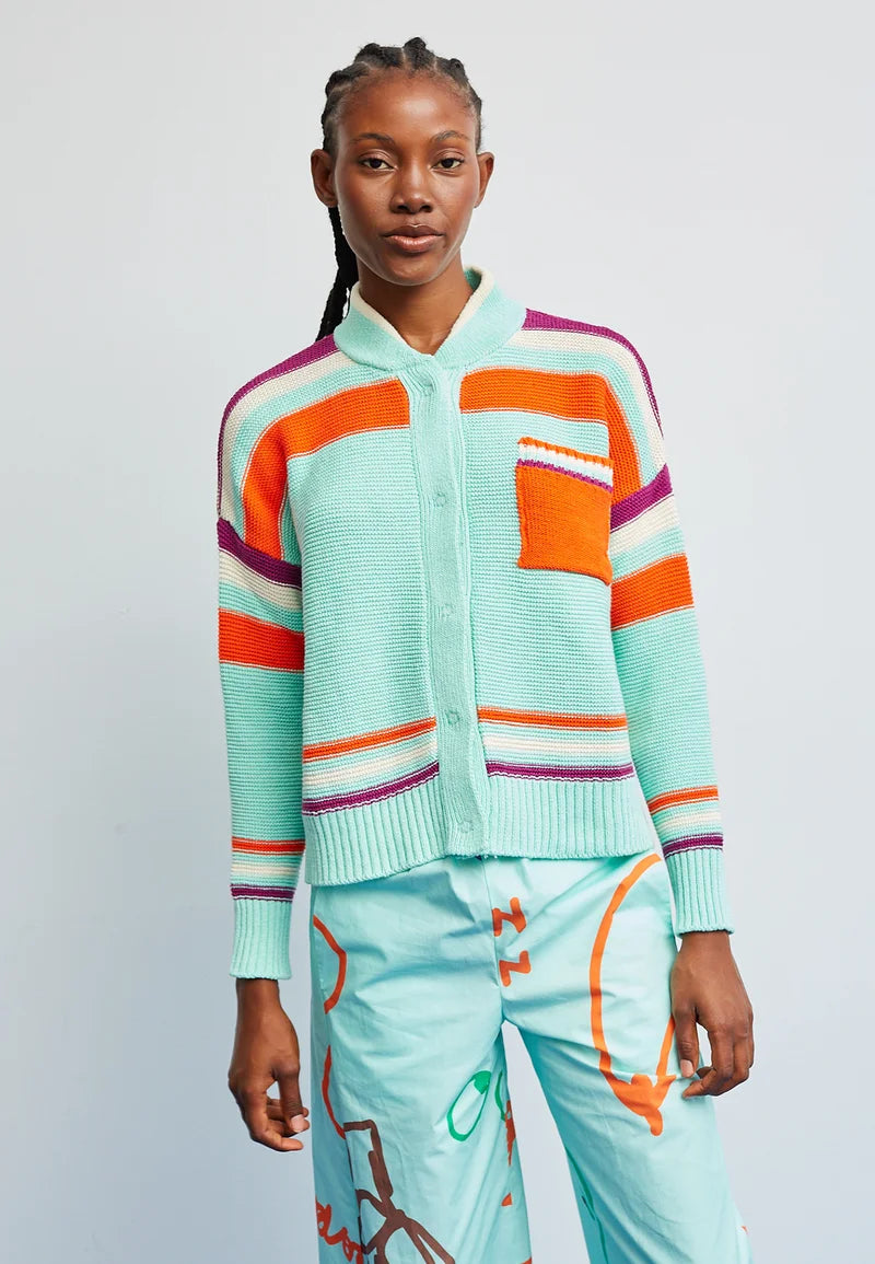 Dr Bloom Mint Jersey Tennis Cardigan