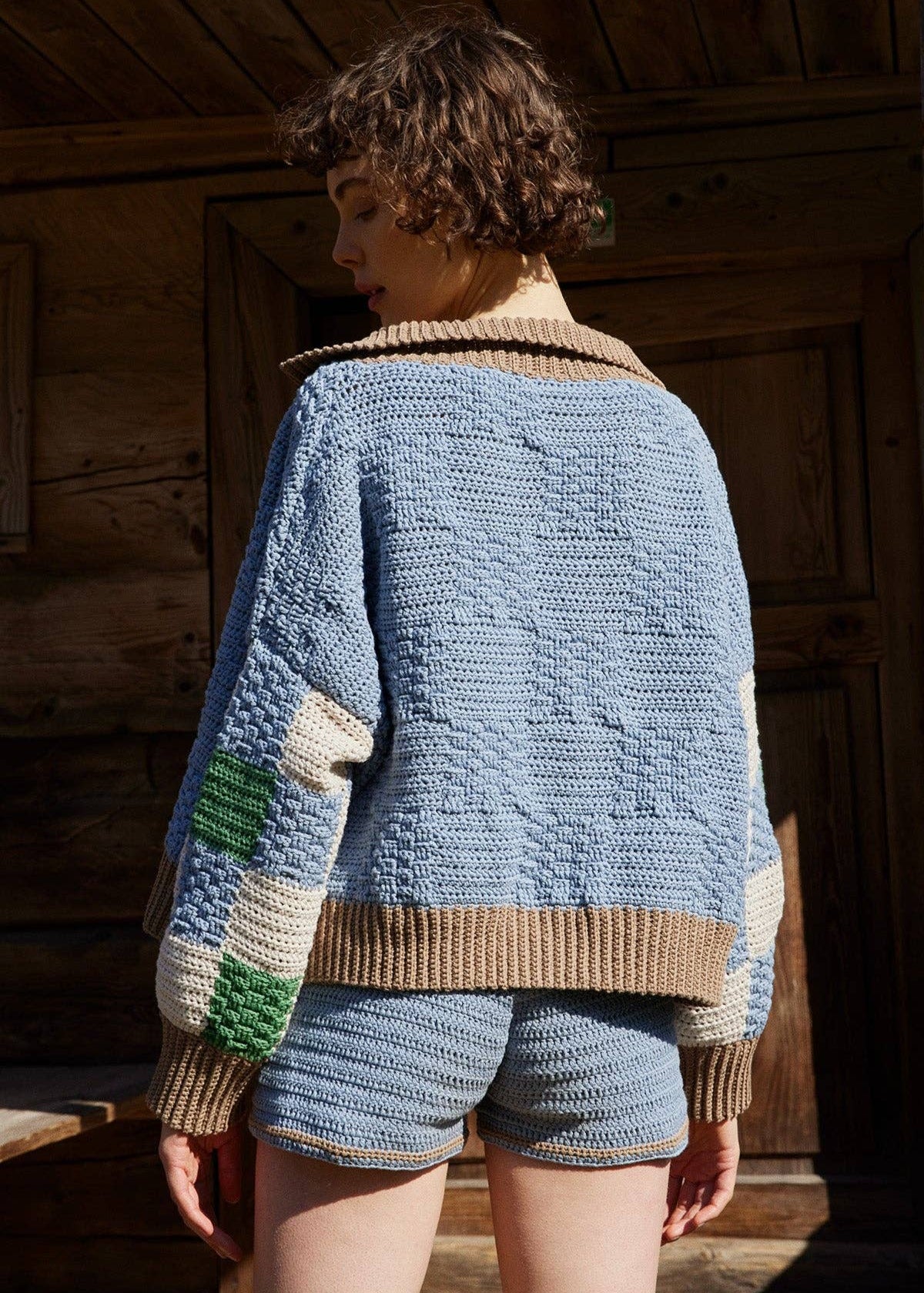 Fantasy Blue Hand-Knit Prietema Jacket