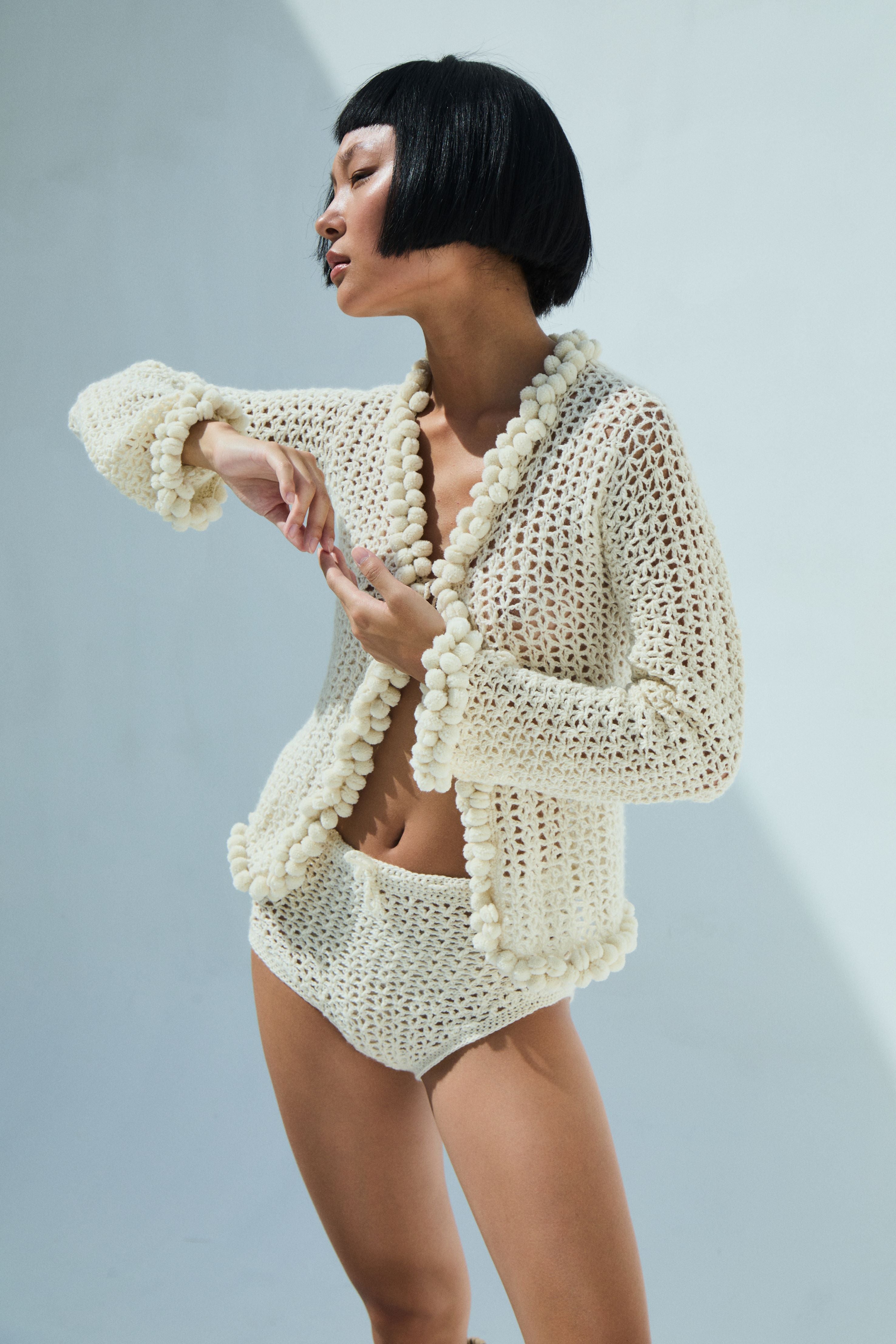 Pom-Pom Merino Cardigan