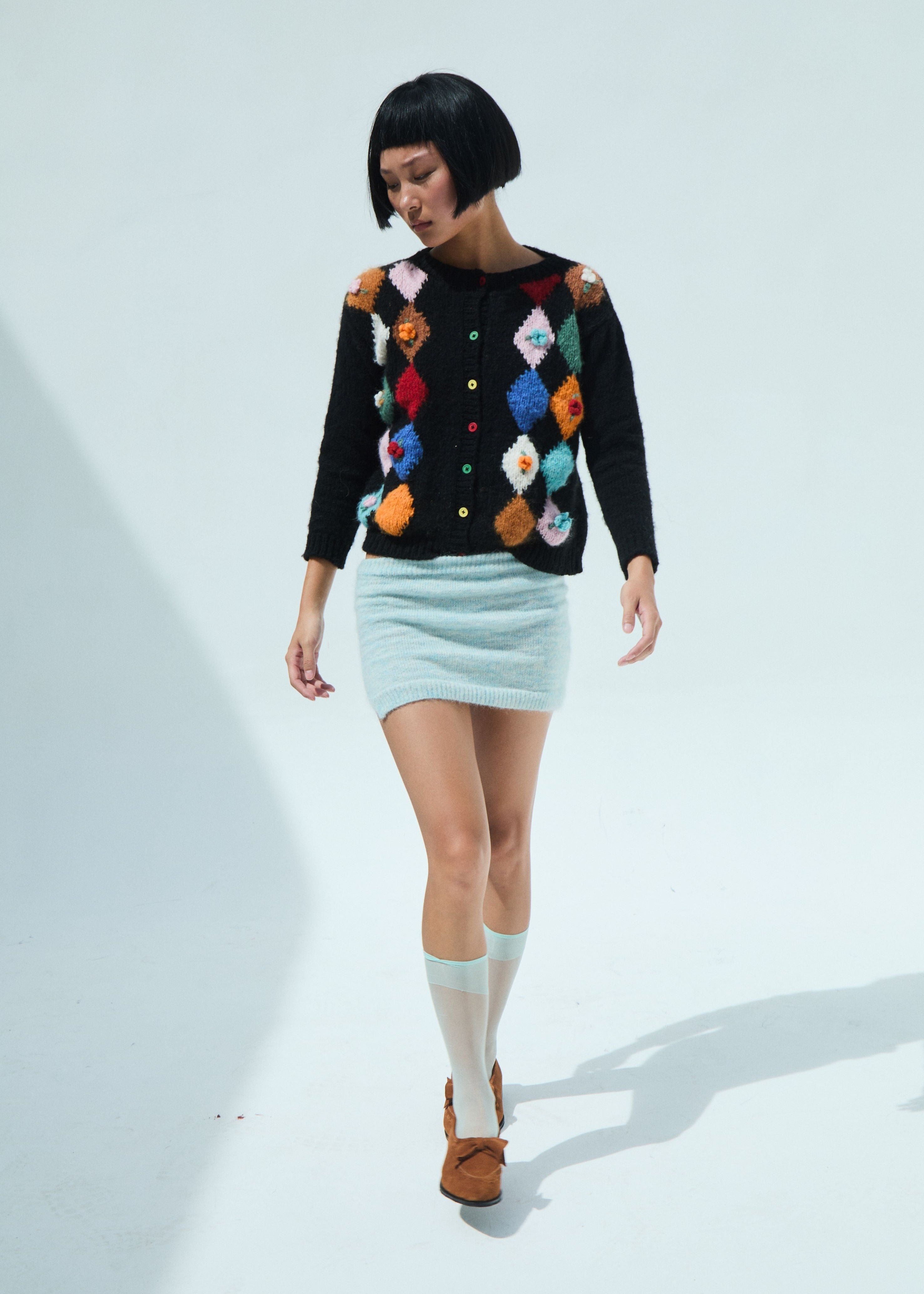 Hazel Black Hand-Embroidered Cardigan