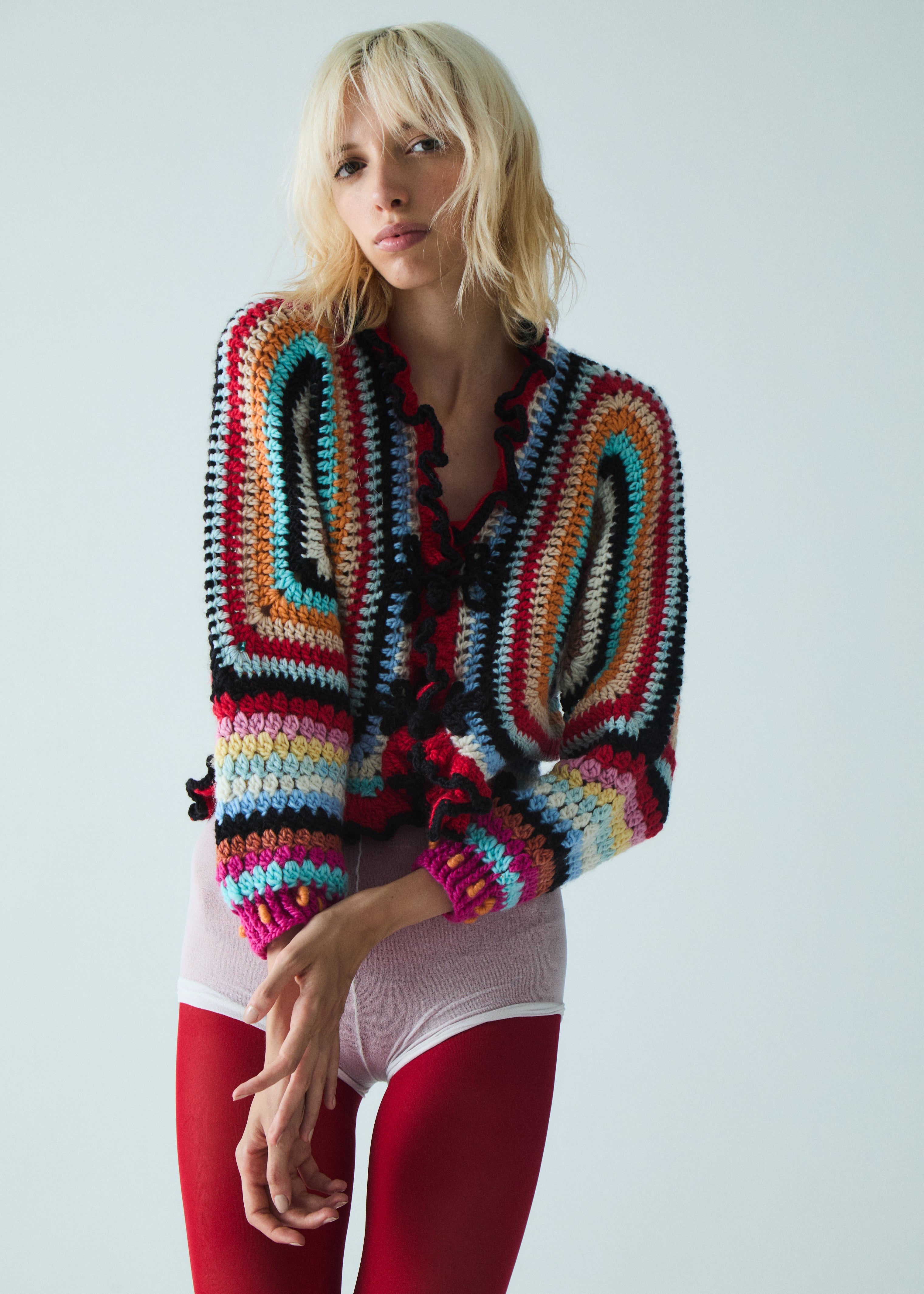 Coral Crochet Cardigan