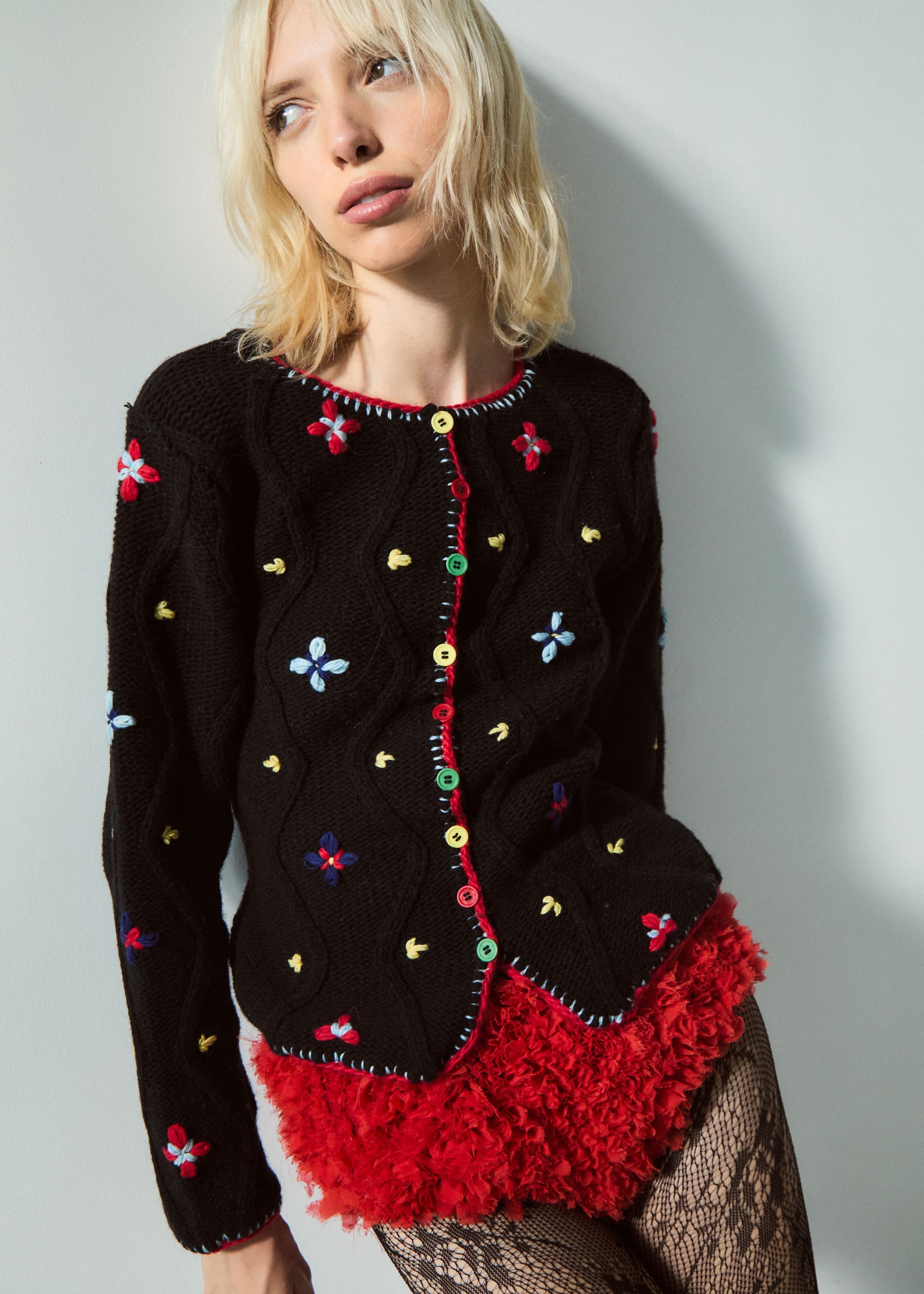 Pirouette Merino Hand-Embroidered Cardigan