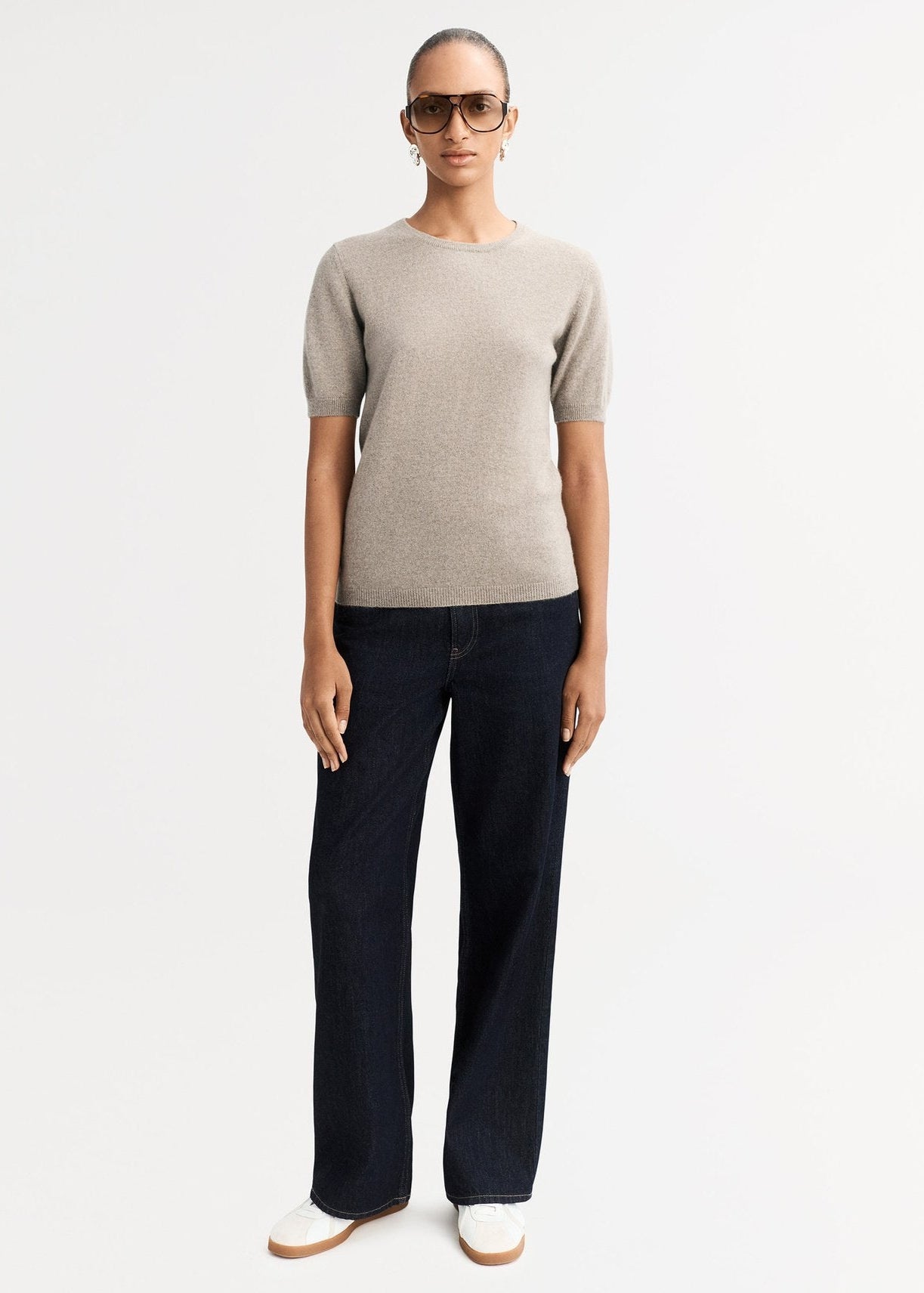 Short Sleeved Cashmere Crewneck