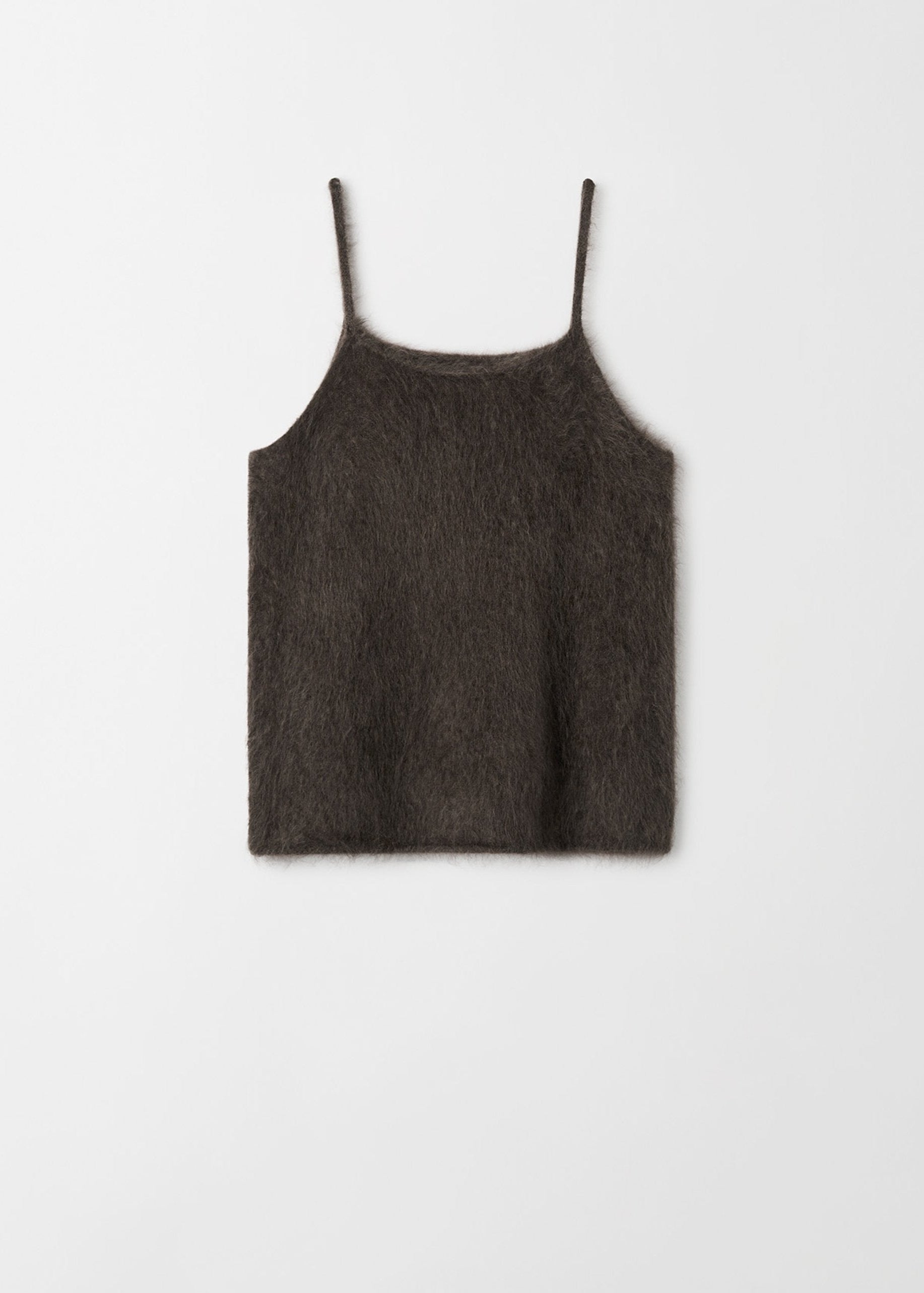 Mocha Brushed Cashmere Singlet