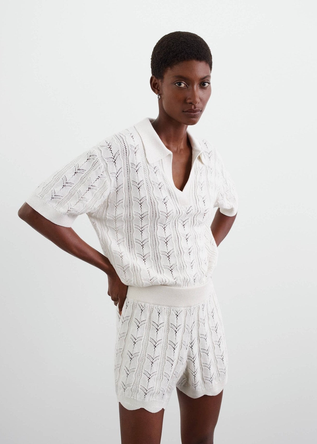 Cashmere and Cotton Crochet Shorts