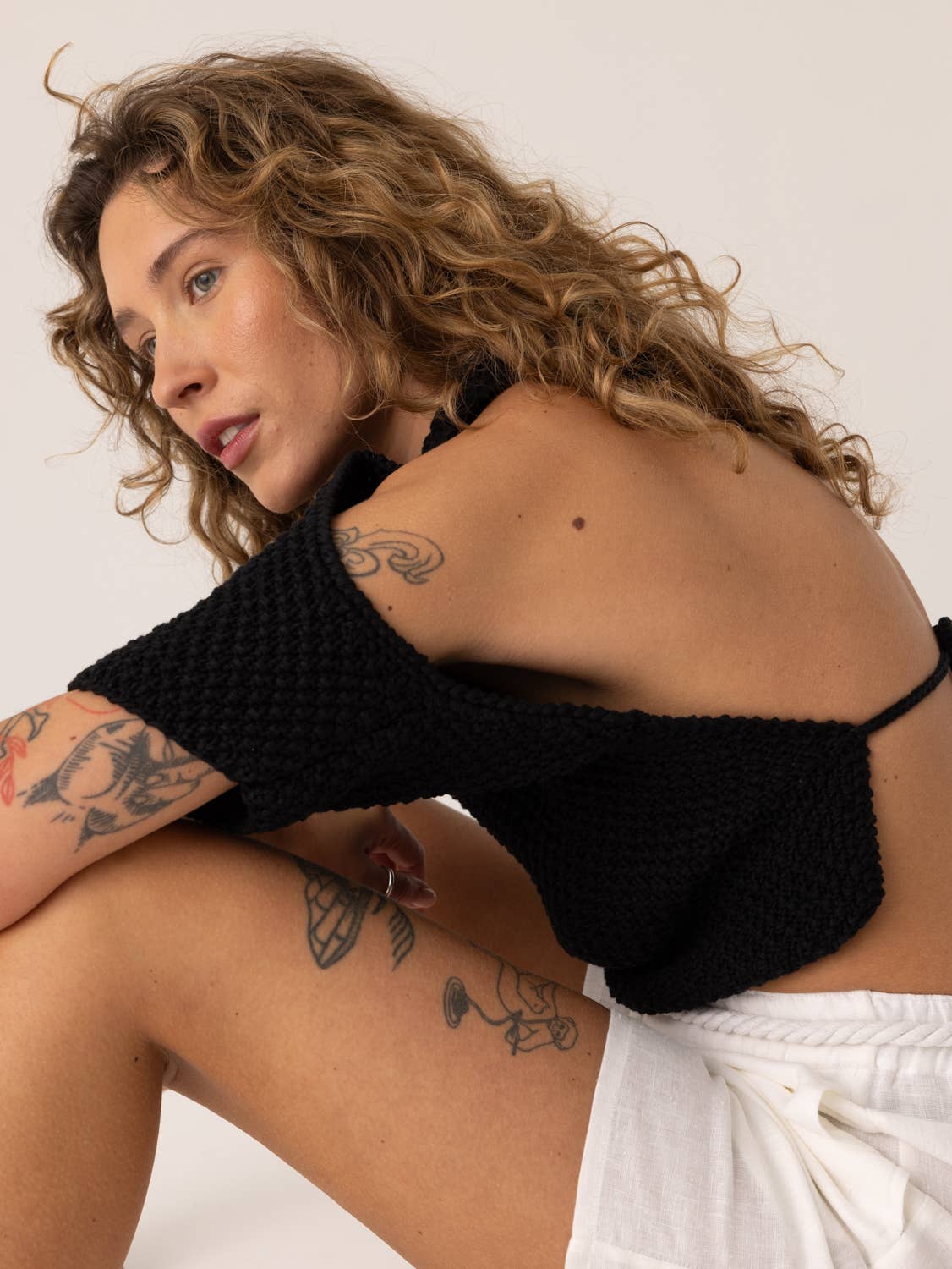 Black Hand-Crafted Lake Galvė Top