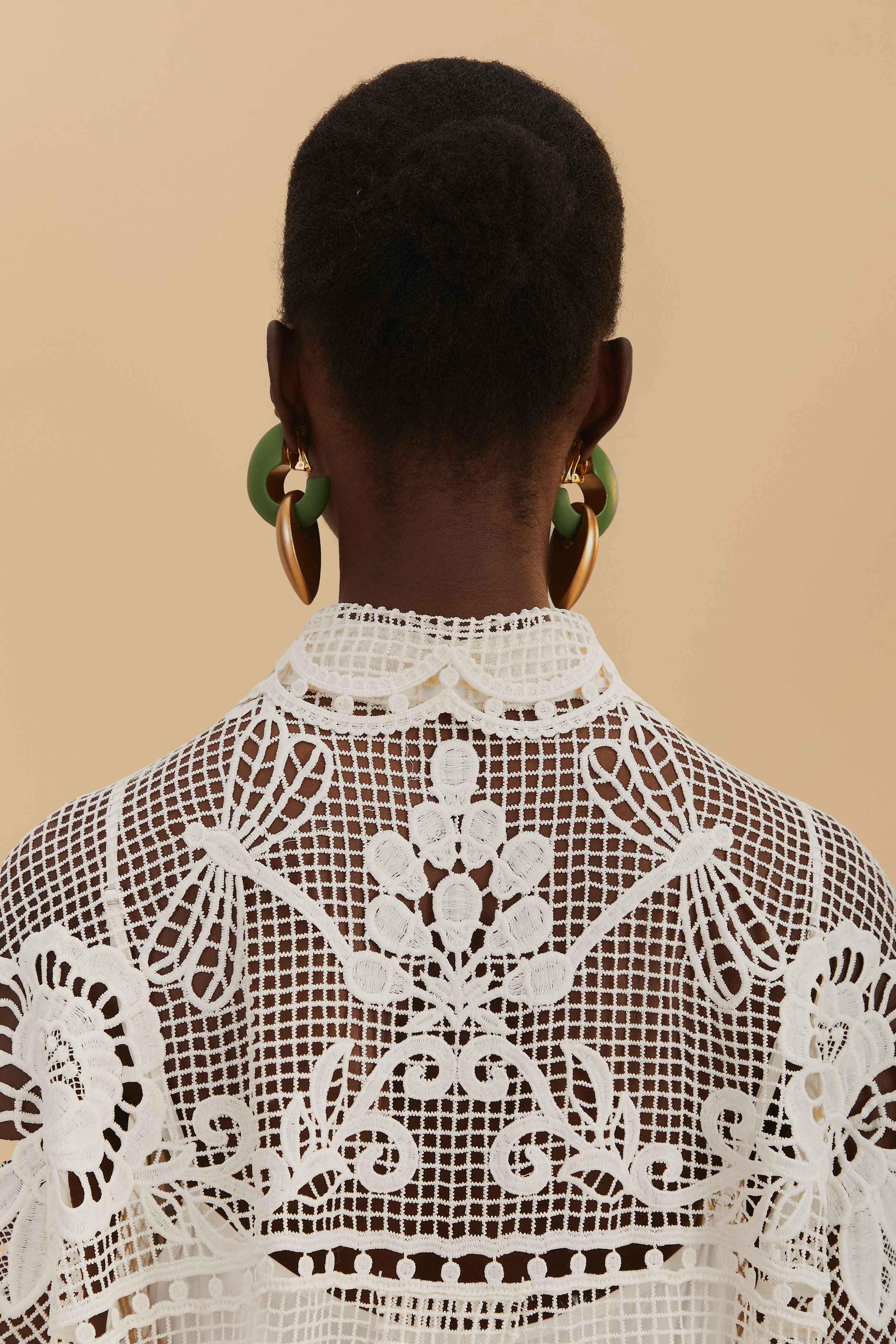SWAN LAKE GUIPURE OFF-WHITE SHIRT