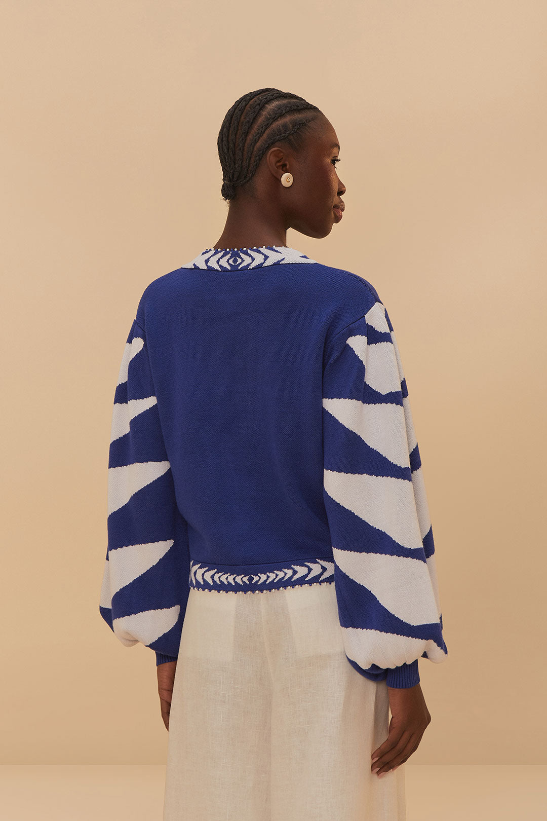 Blue Palms Graphic Knit Cardigan