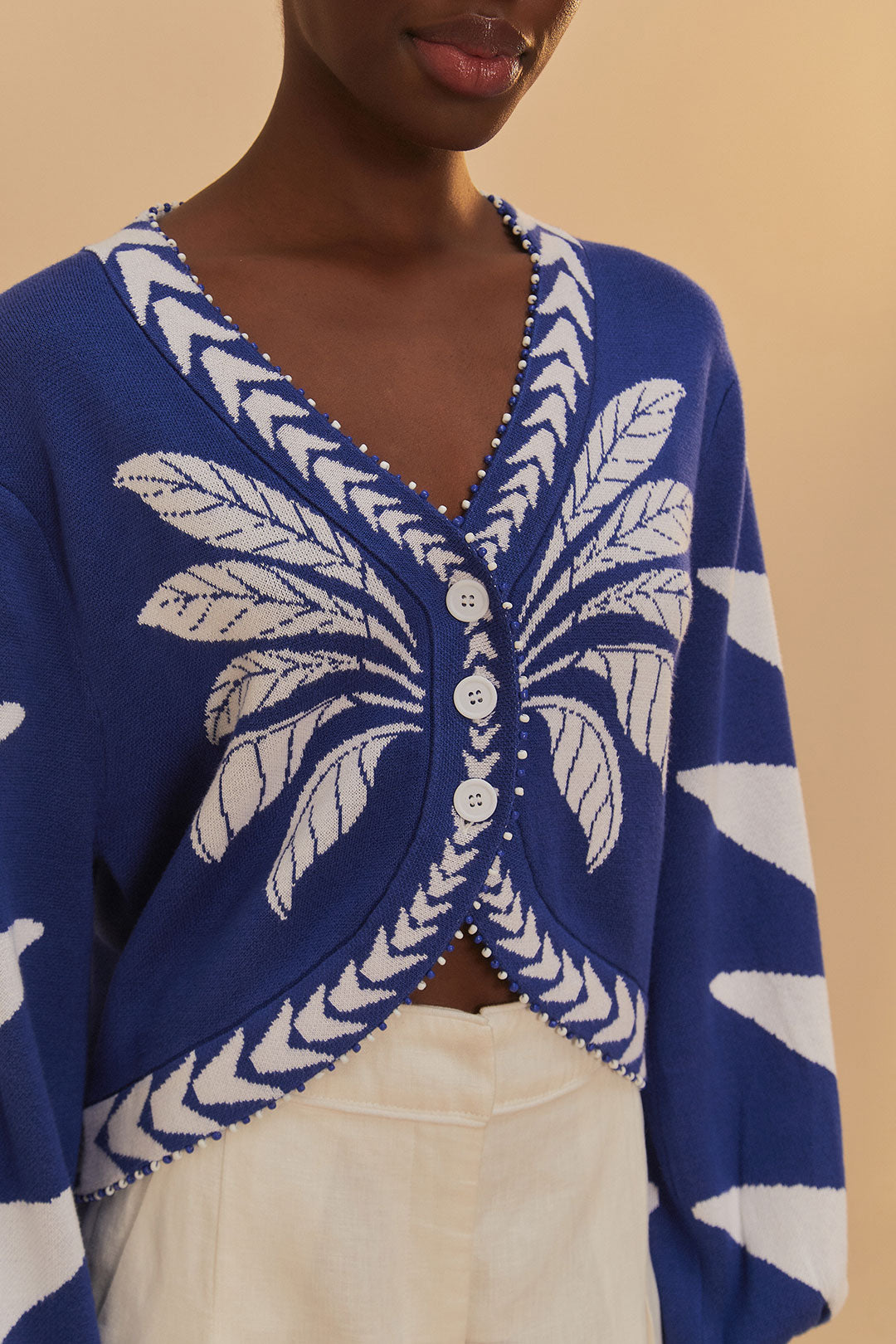 Blue Palms Graphic Knit Cardigan
