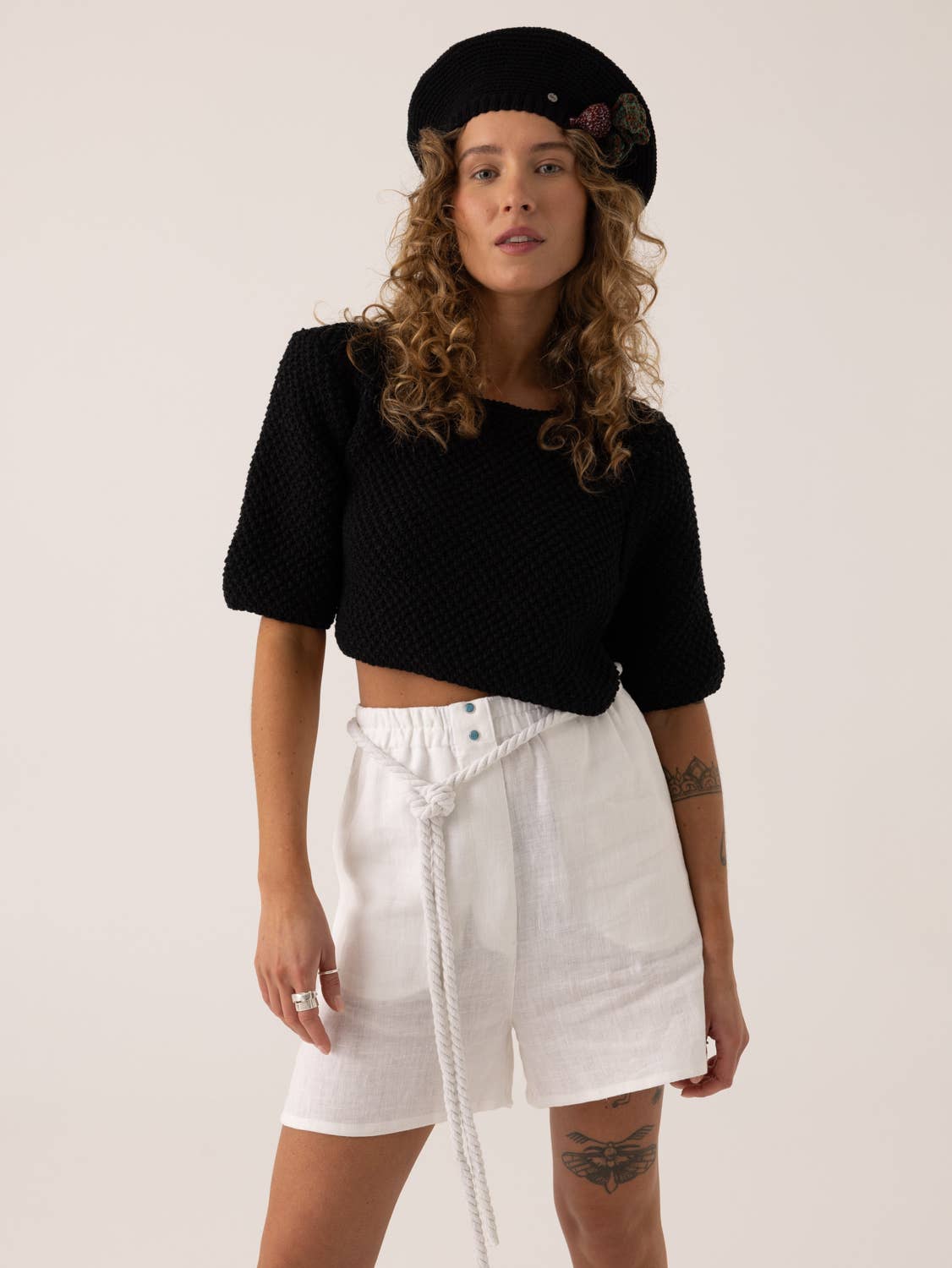 Black Hand-Crafted Lake Galvė Top