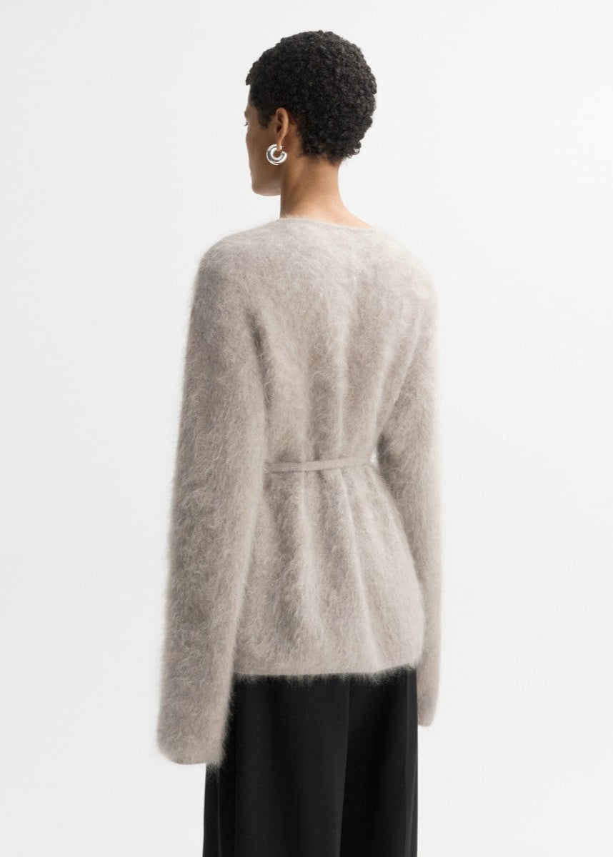 Greige Brushed Cashmere Cardigan