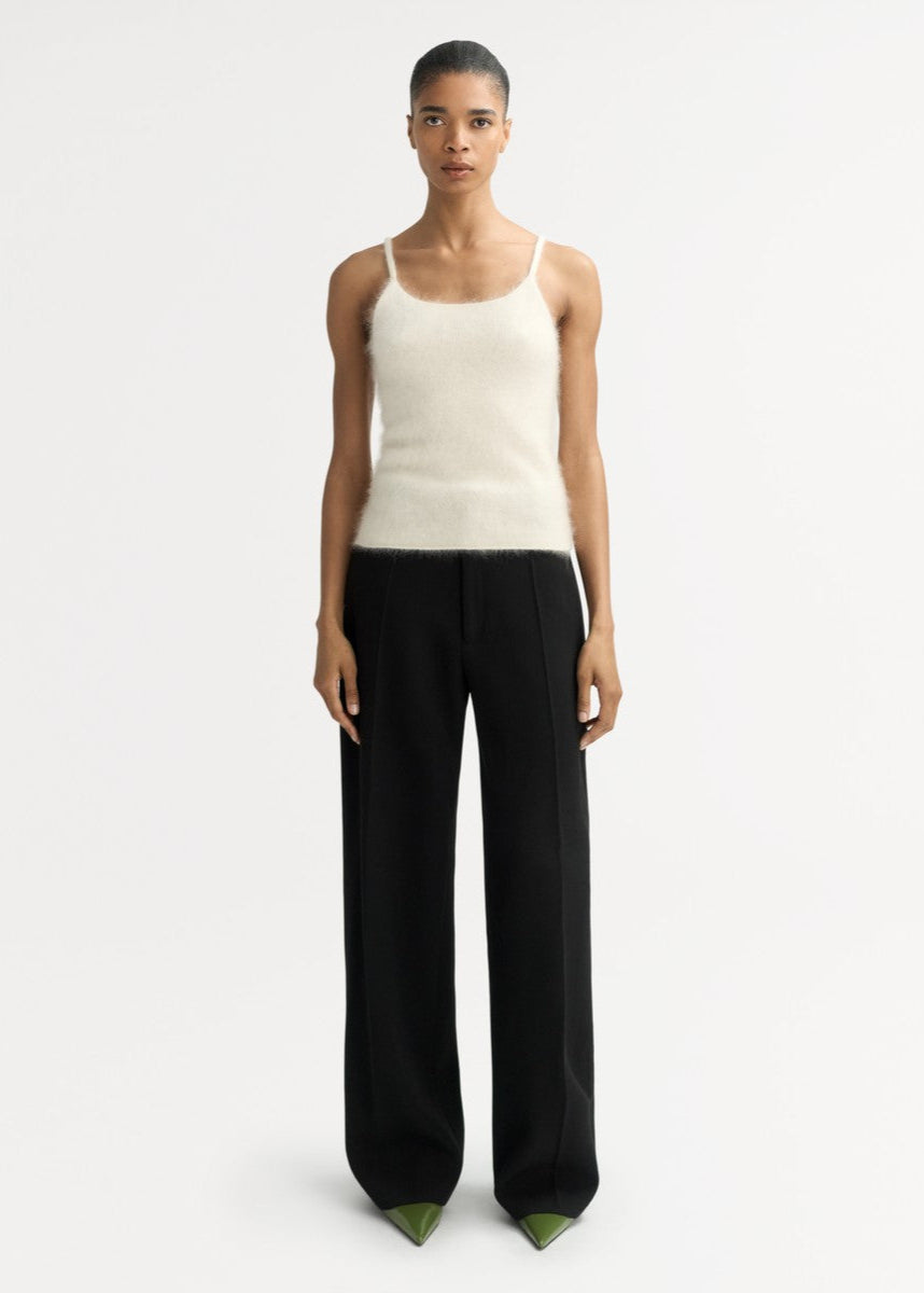 Feather White Brushed Cashmere Singlet