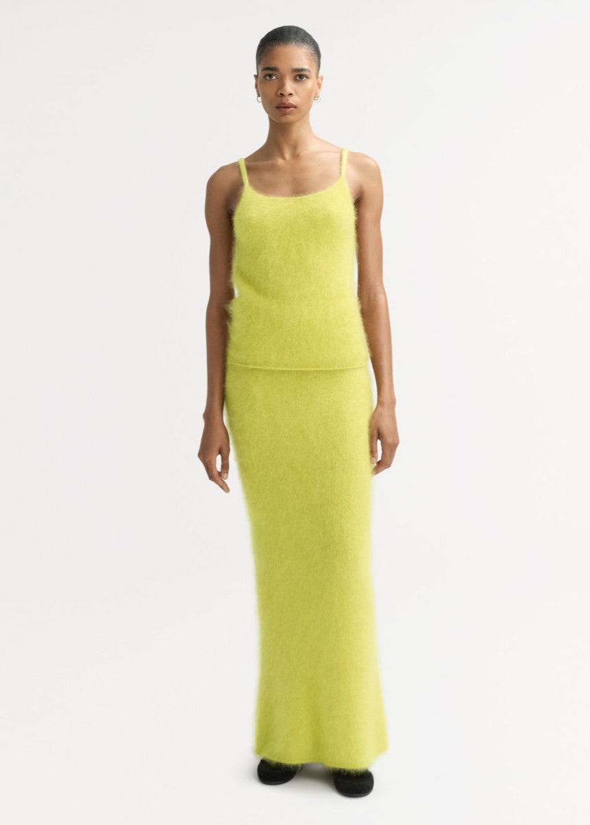 Lime Brushed Cashmere Singlet