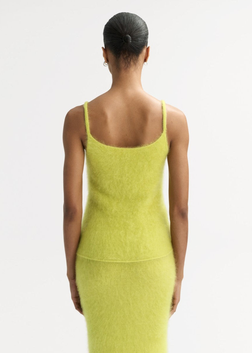 Lime Brushed Cashmere Singlet