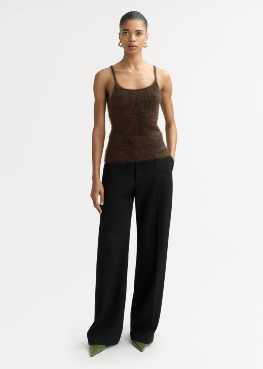 Mocha Brushed Cashmere Singlet