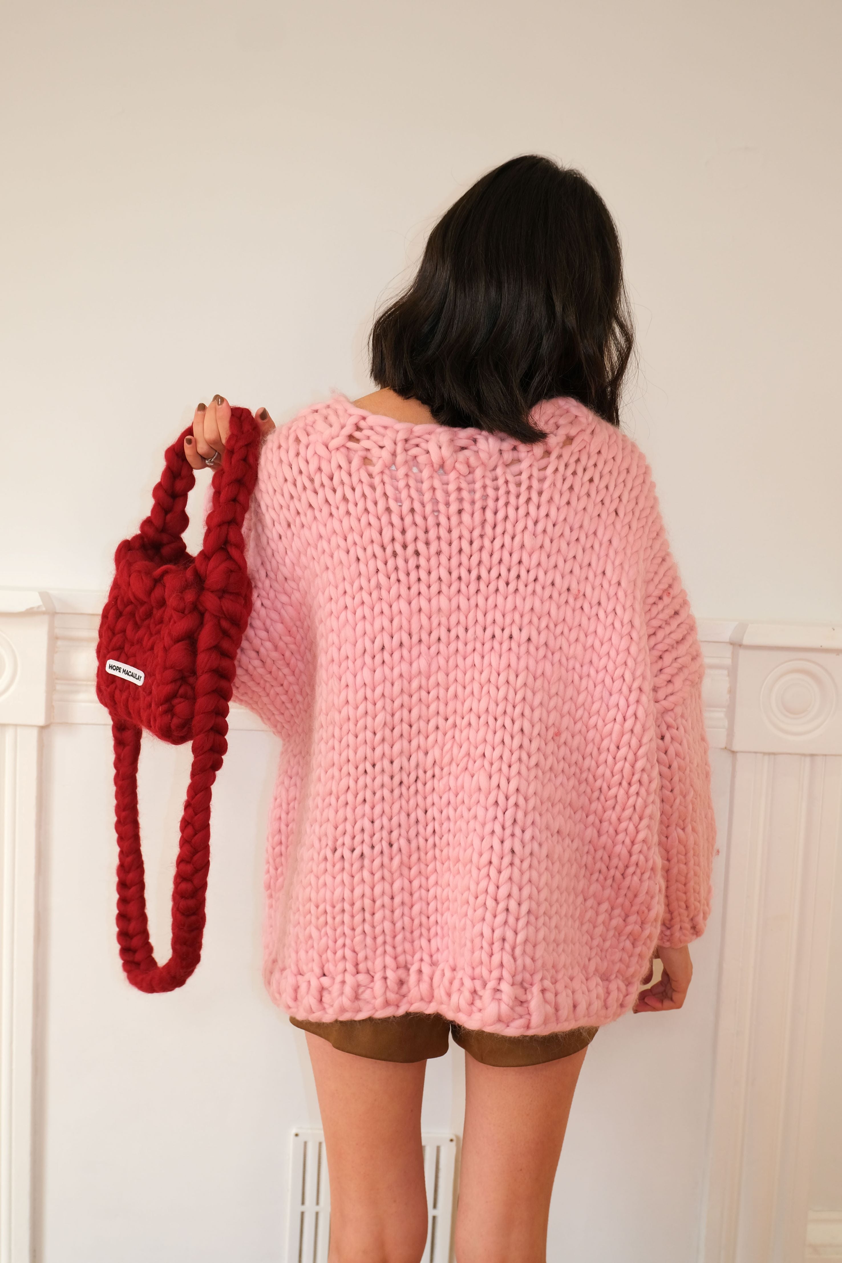 Phoebe Bow Chunky Hand-Knit Sweater