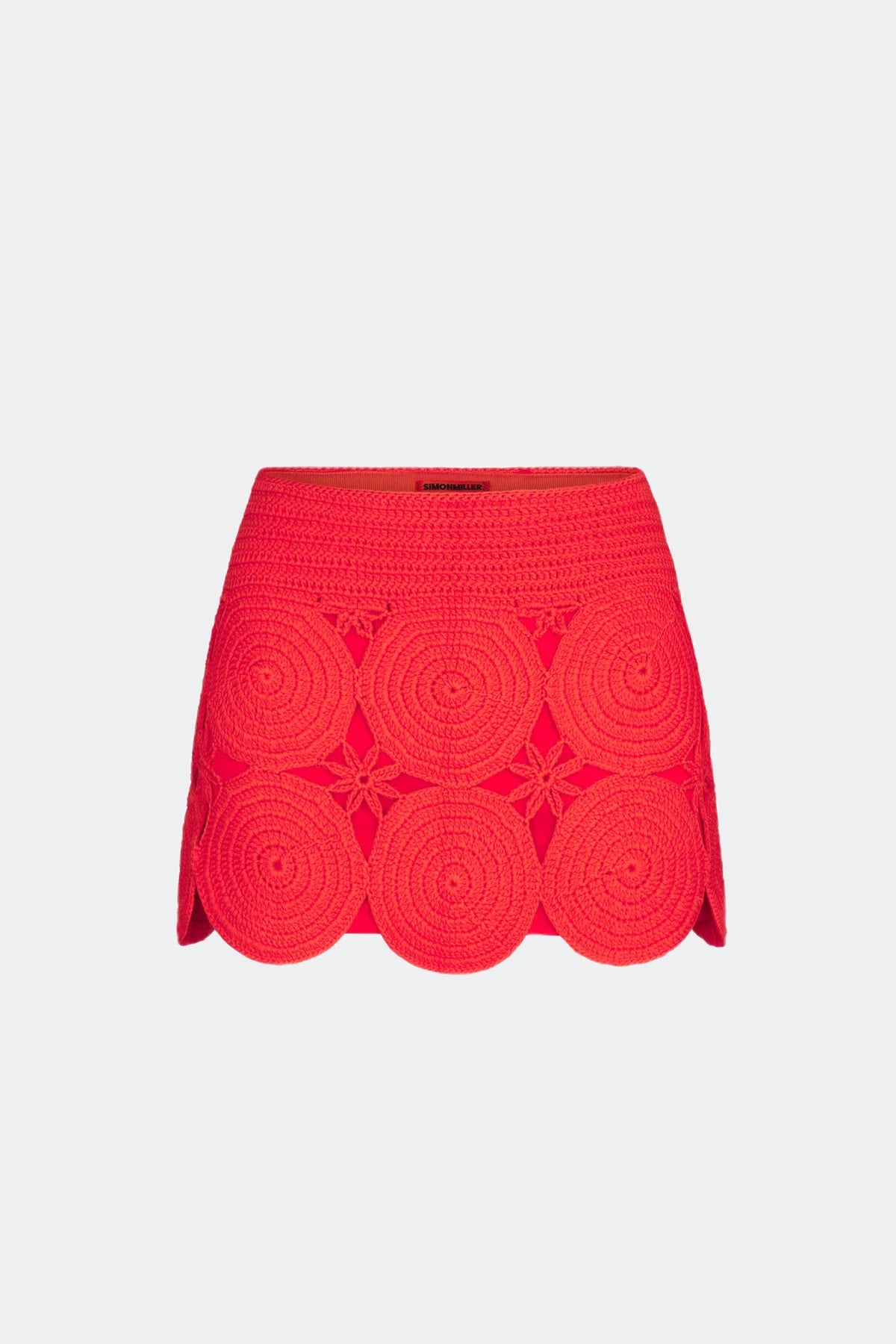 Hand-crochet Coral Red Beep Beep Mini Skirt