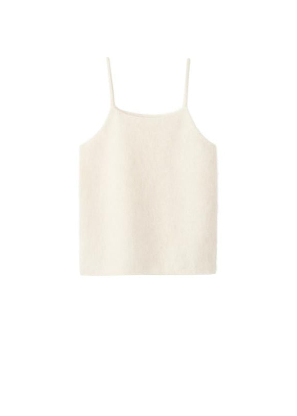 Feather White Brushed Cashmere Singlet