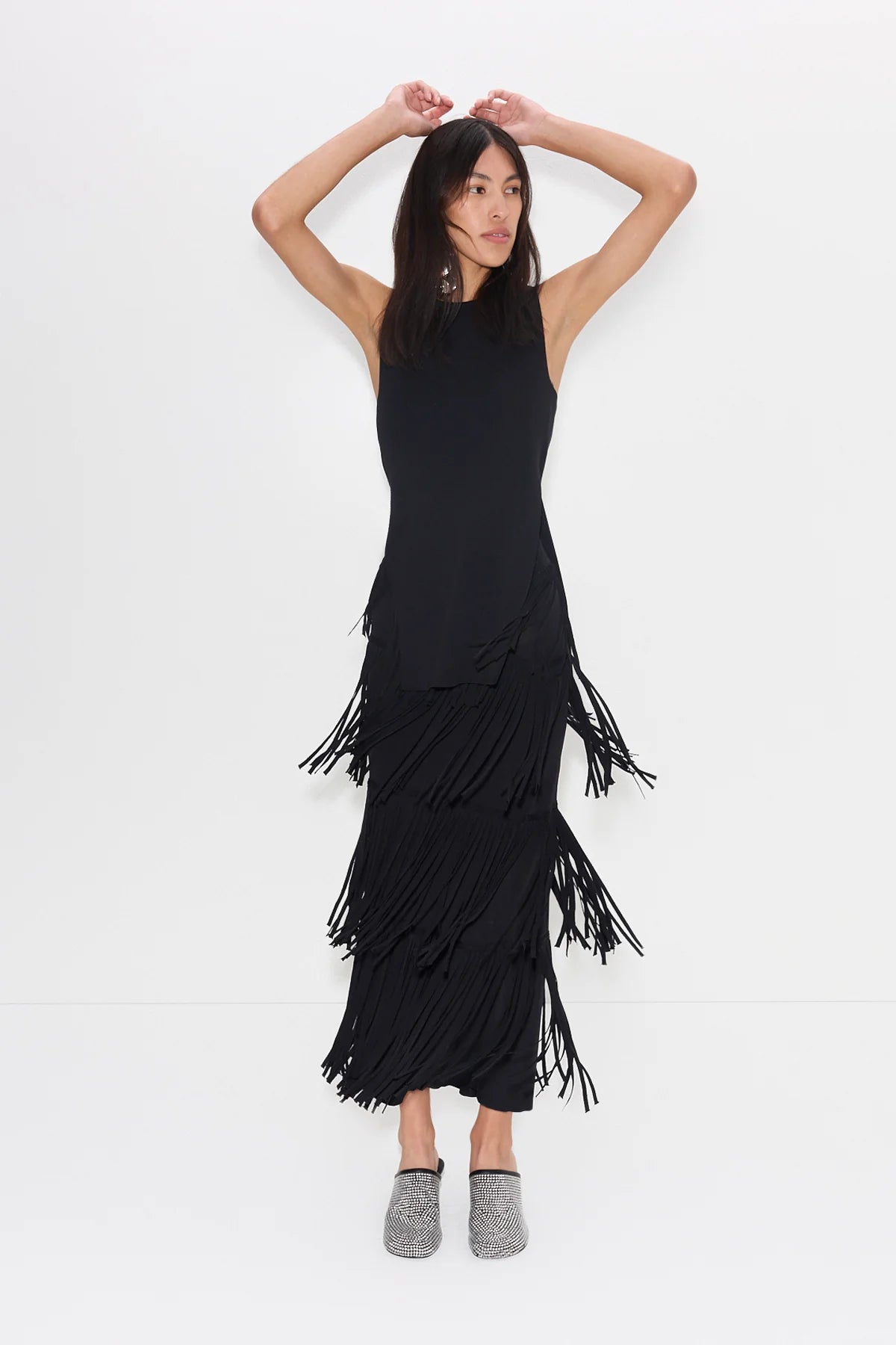 Za Za Black Knit Fringe Skirt