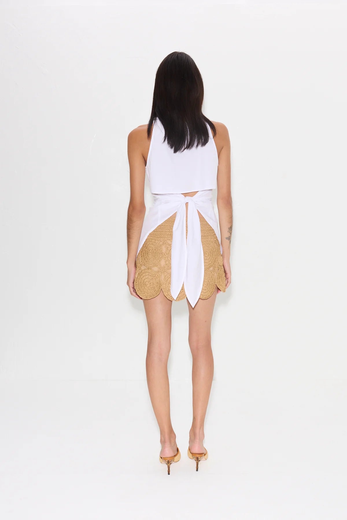 Hand-crochet Natural Beep Beep Mini Skirt