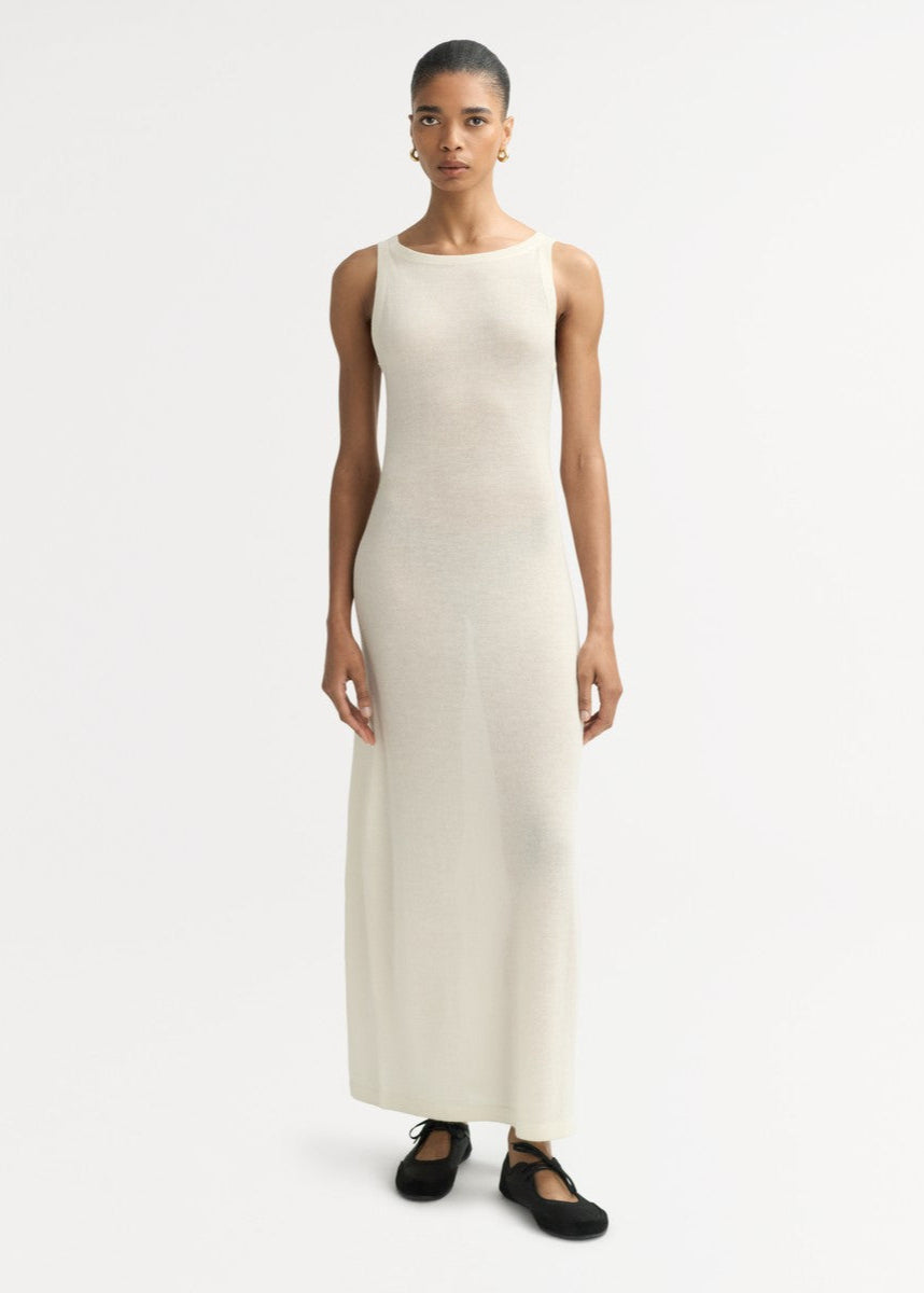 The Feather White Cashmere Summer Dress