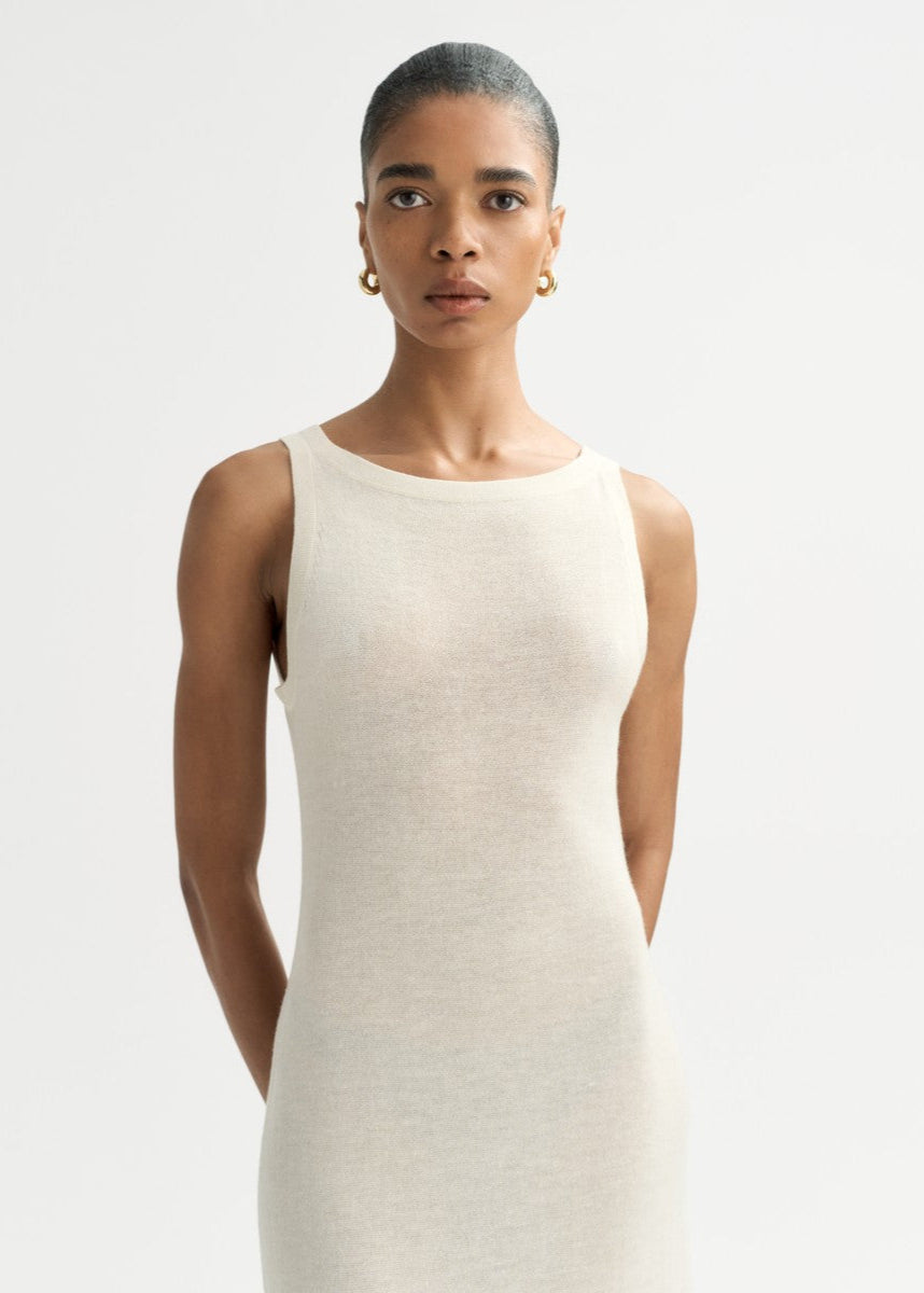 The Feather White Cashmere Summer Dress