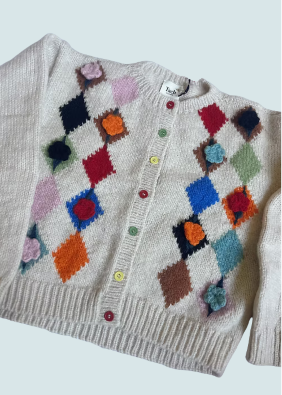 Hazel Ivory Hand-Embroidered Cardigan